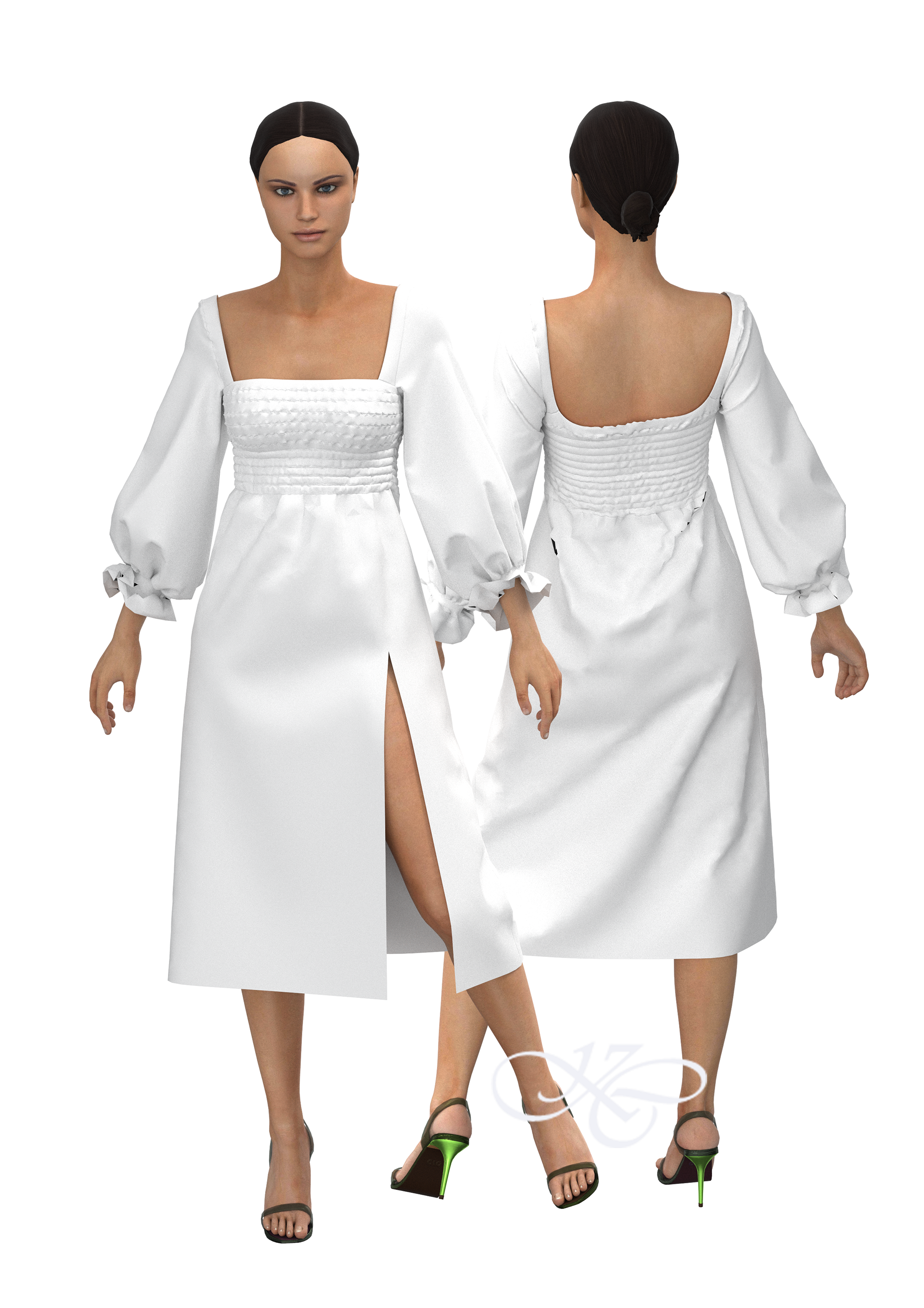 Reformation Gitane square-neck midi dress