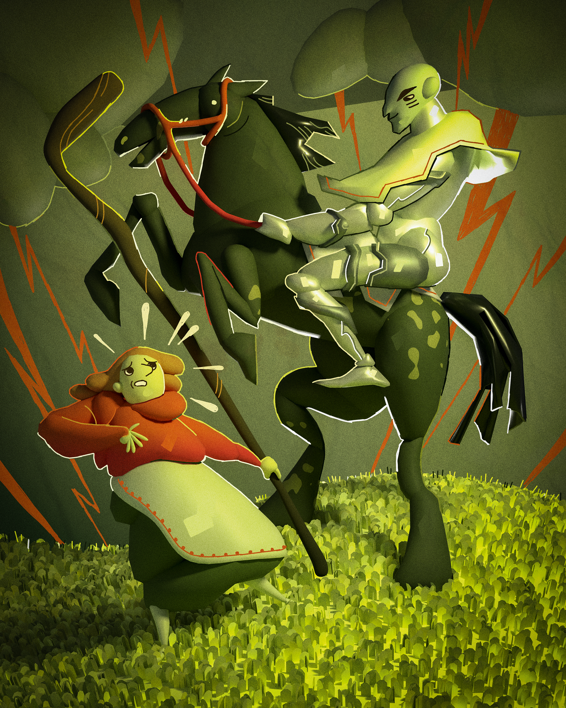 Illustration pour l'exposition "Contes et légendes de Charente" organisée par l'association Papitou à Angoulême