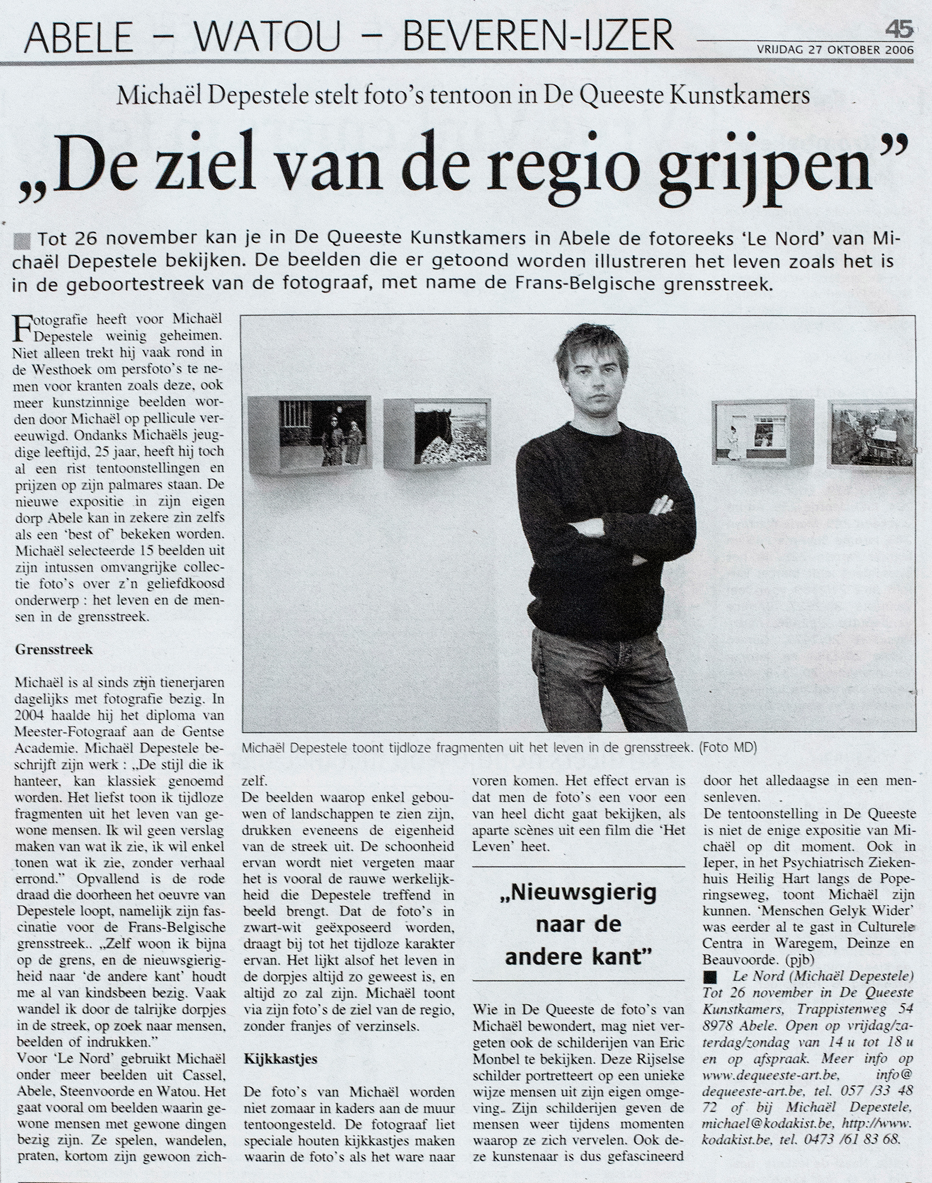 2006 - Krant van West-Vlaanderen - Het Wekelijks Nieuws - De ziel van de regio grijpen