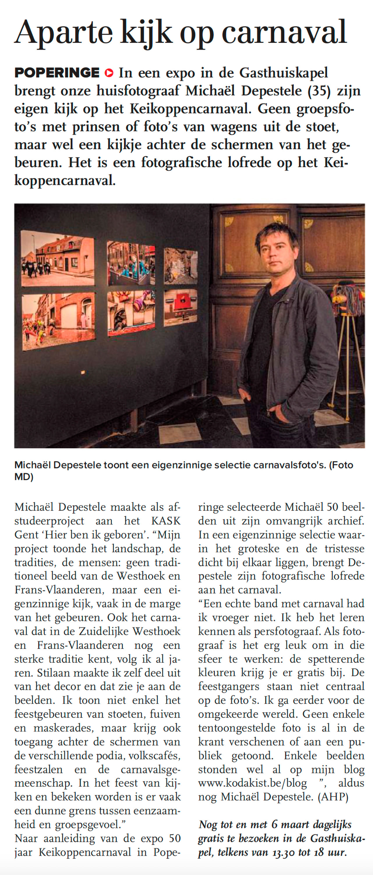 2016 - Krant van West-Vlaanderen - Het Wekelijks Nieuws - Aparte kijk op carnaval