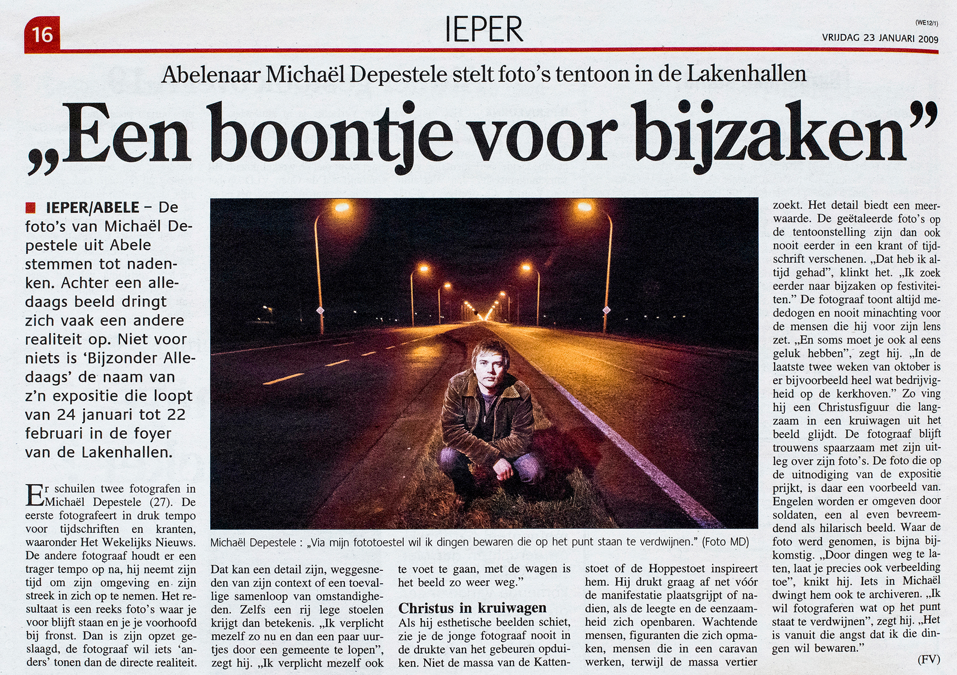 2009 - Krant van West-Vlaanderen - Het Wekelijks Nieuws - Een boontje voor bijzaken