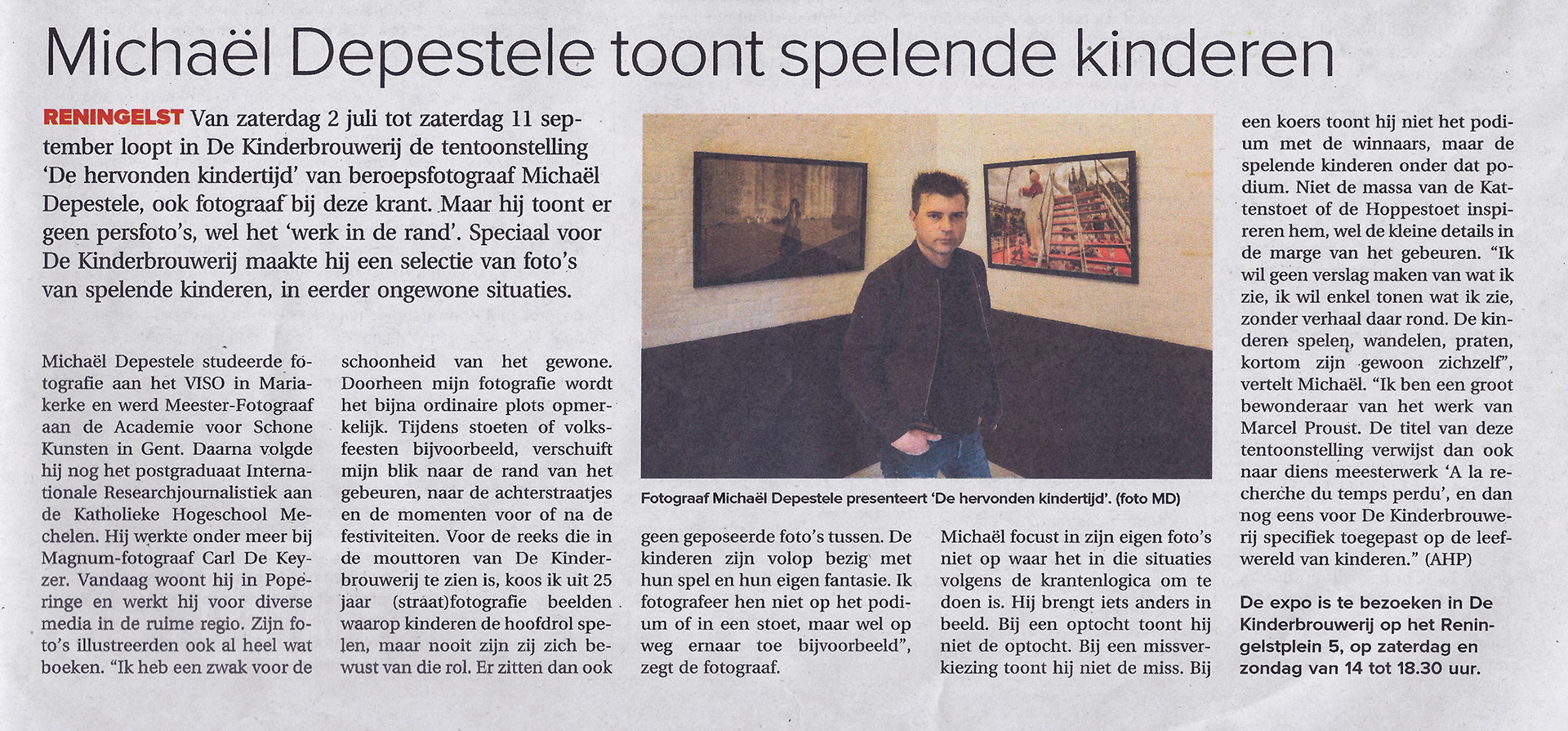 2022 - Krant van West-Vlaanderen - Expo 'De hervonden kindertijd'