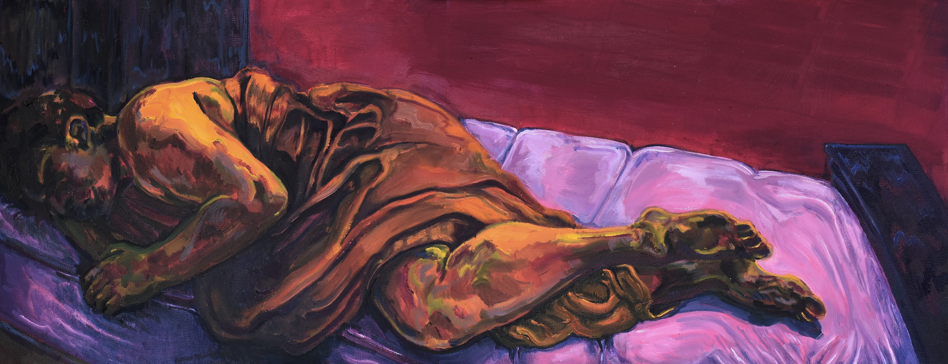 Grief | Oil and Acrylic on Canvas | 16"x40"
