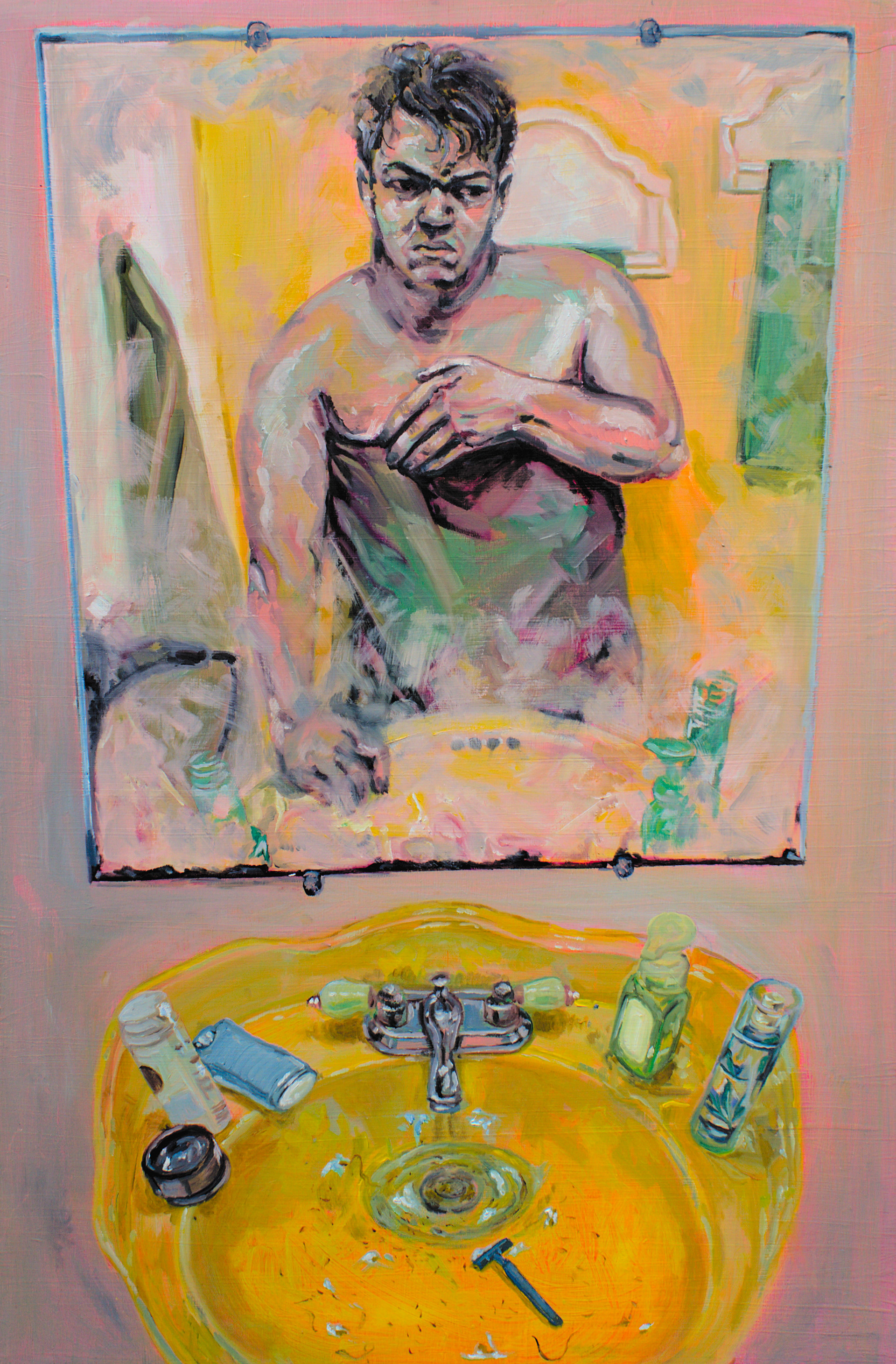 Man in the Mirror | Oil on Wood Panel | 24"x36"