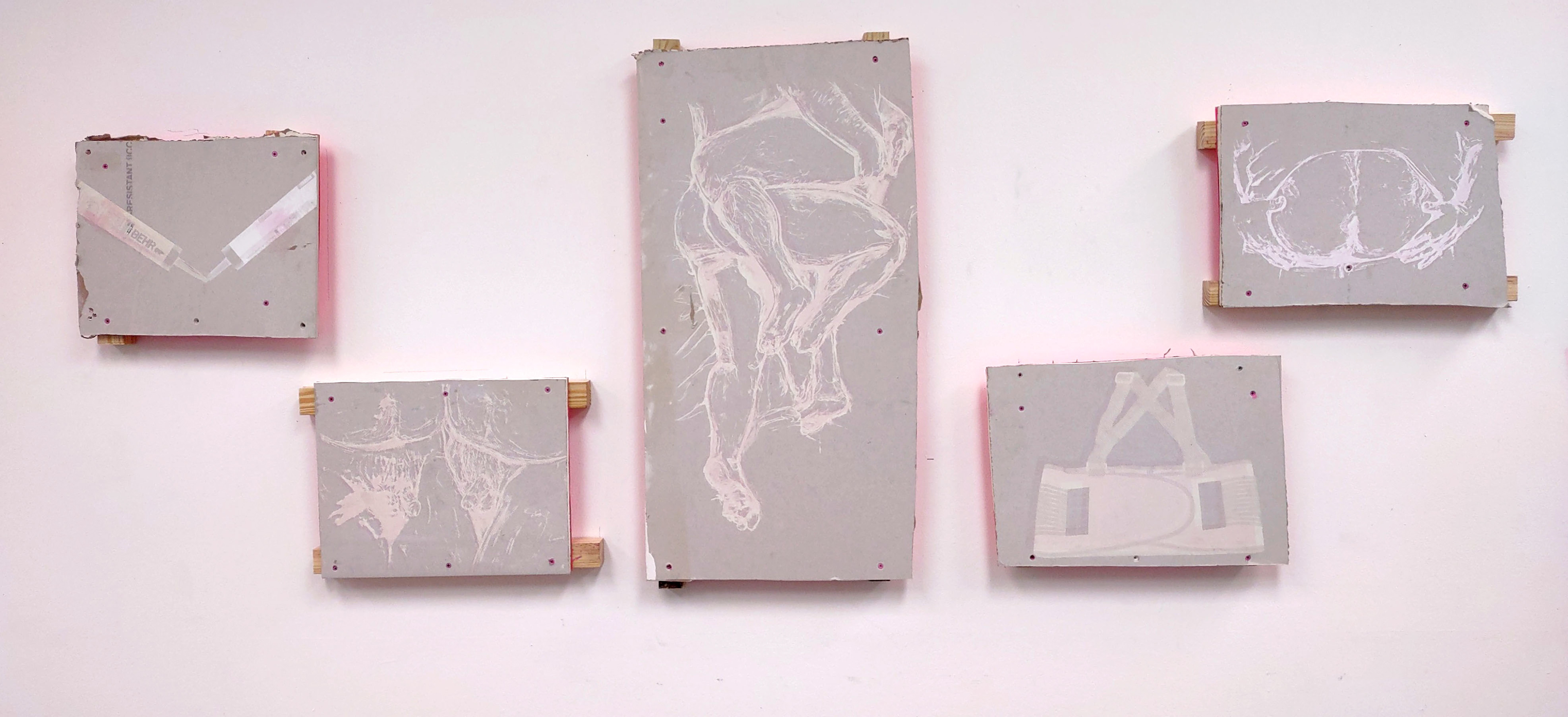 Studfinder I-V | Screen Print on Drywall | Variable Size