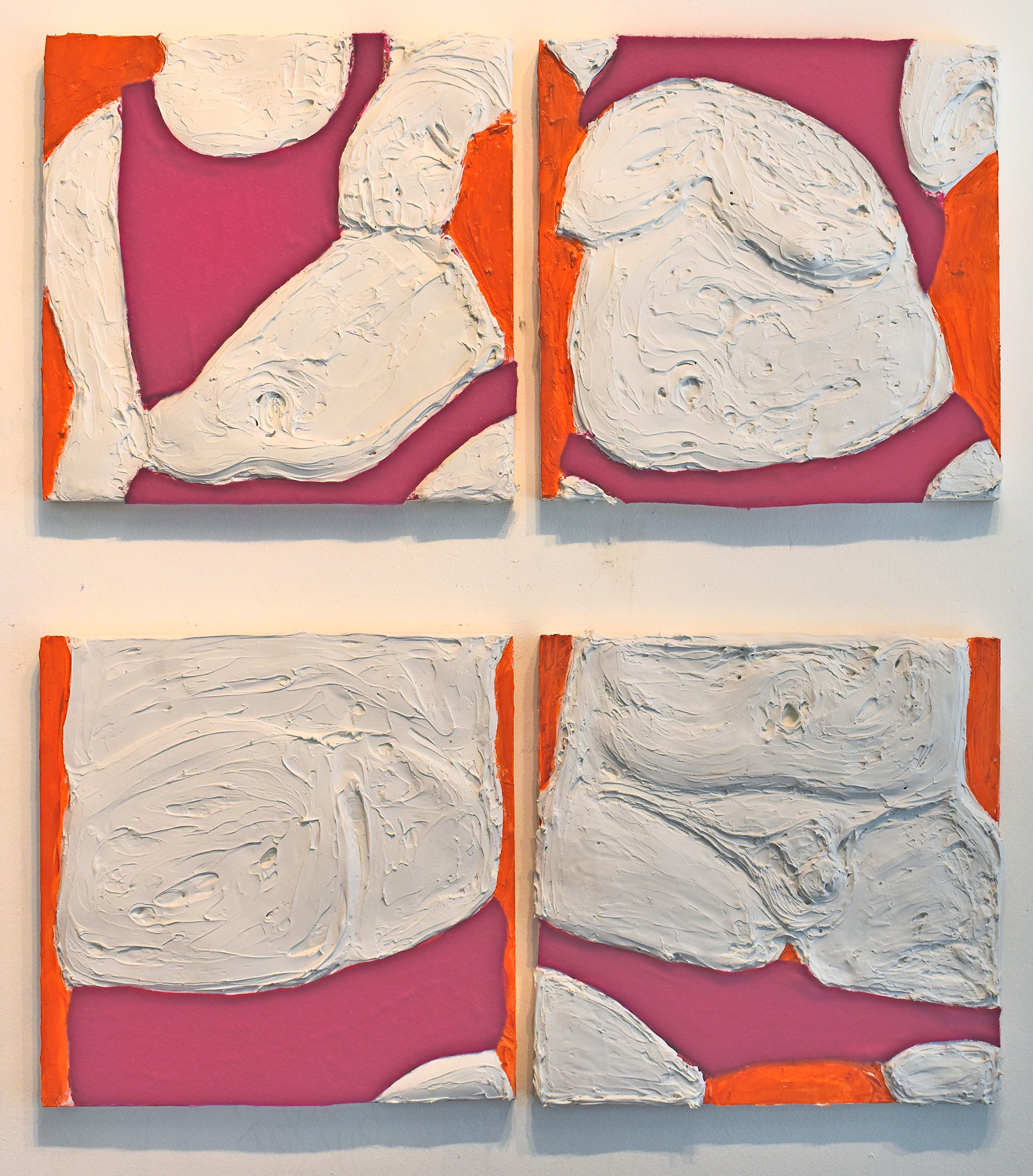 Small Caulks | Caulk and Felt on Wood Panel | 12" x 12" | 2024