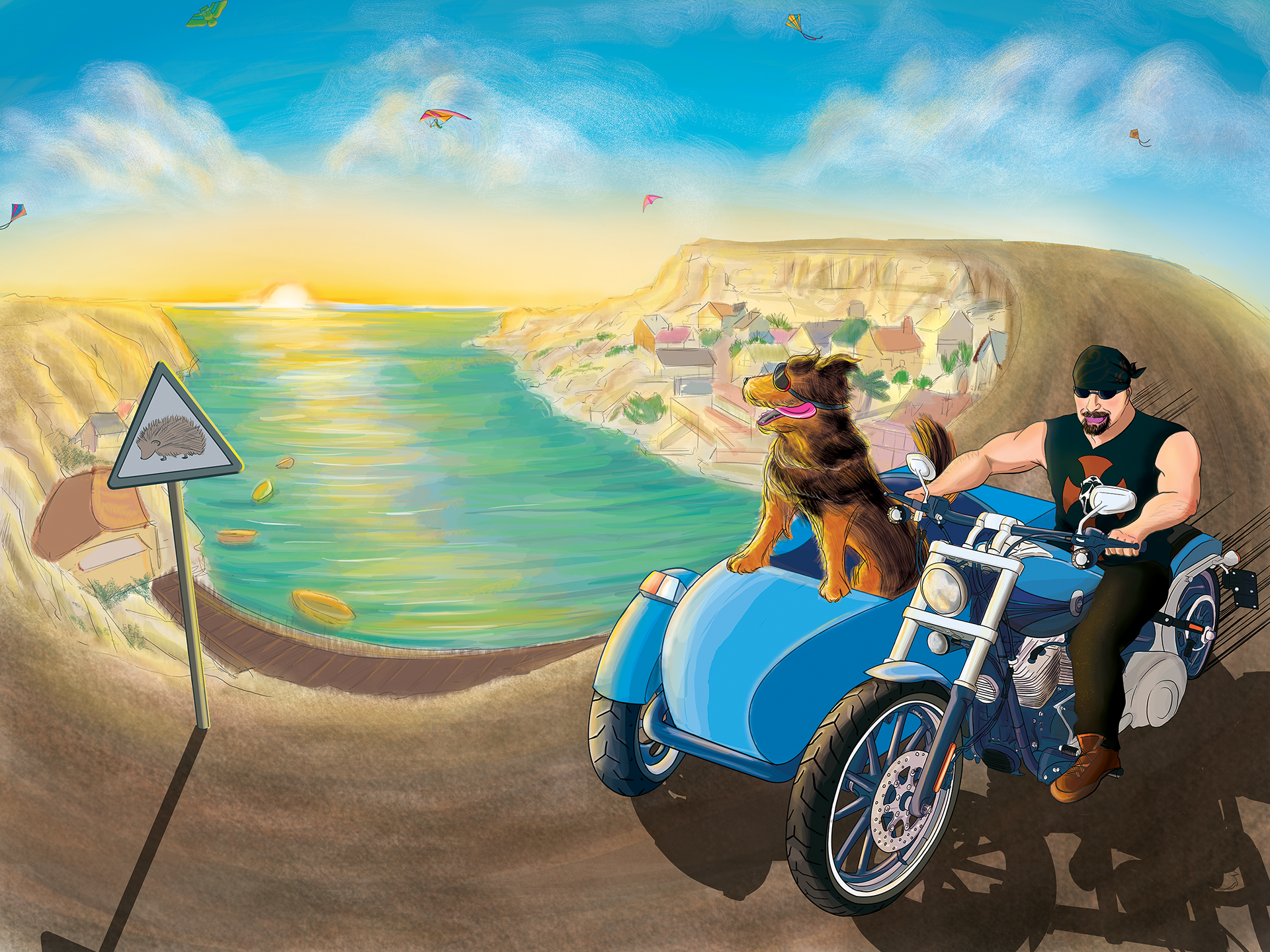 Riding with Rocco, 2019, Photoshop