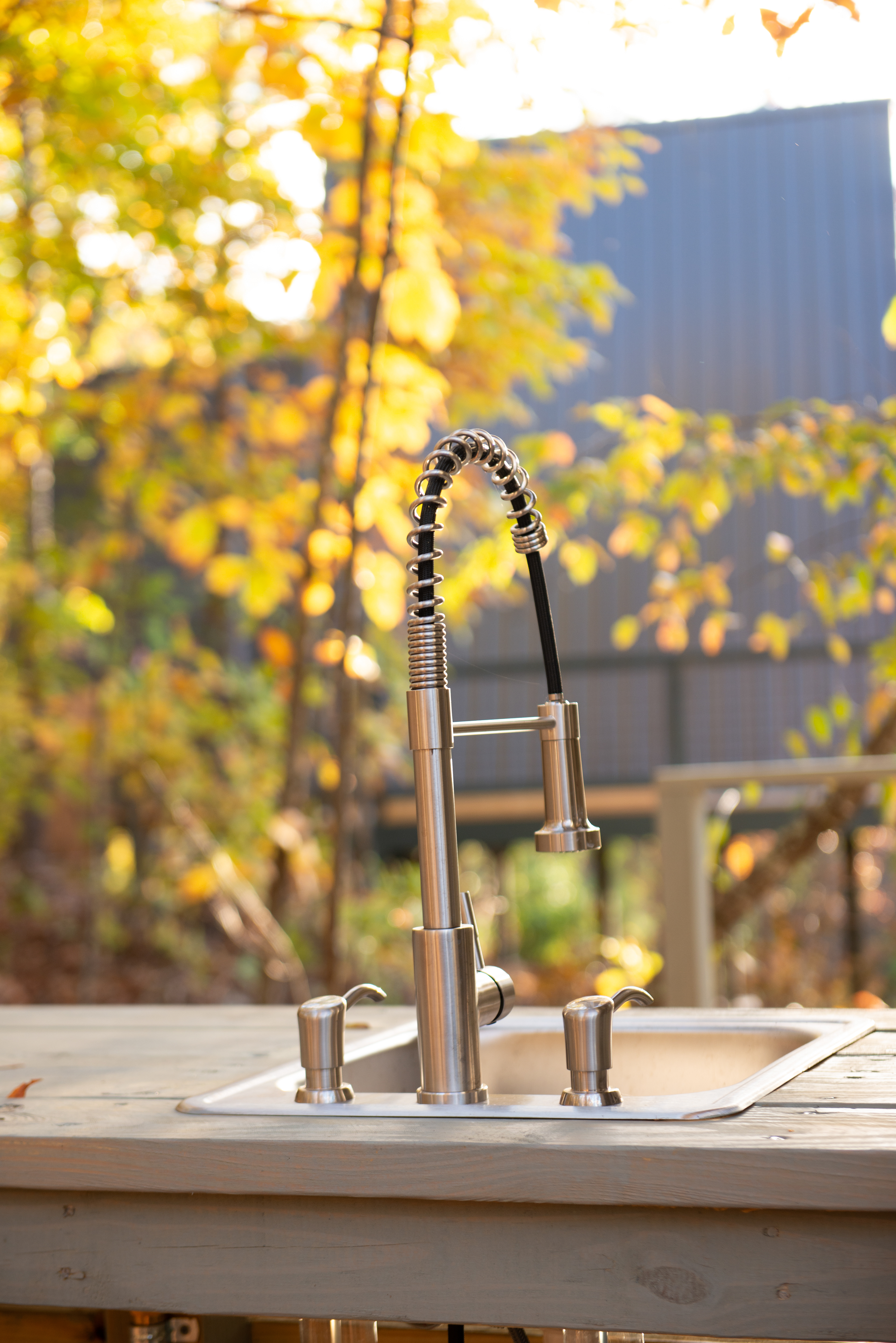 Outdoor sink + dish soap + hand soap!