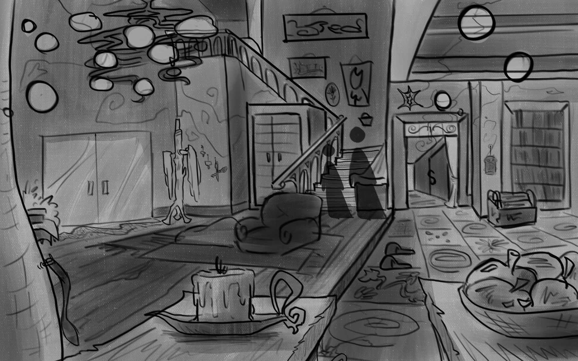 Another interior shot, this time introducing the living area to Volantis and SS's humble abode.