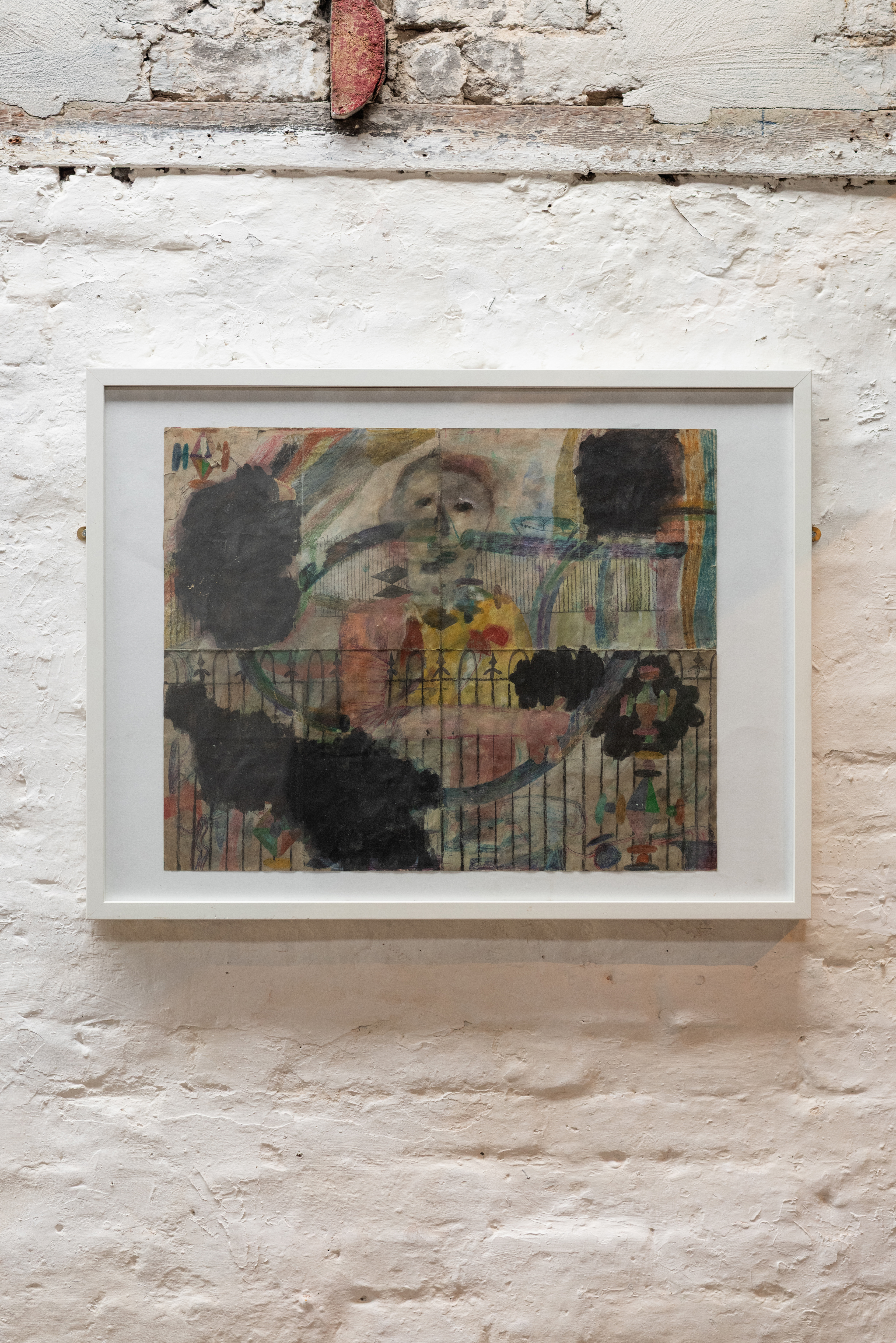 Benjamin Prosser -  Regret fenced -  (2019) -  Charcoal, chalk, gouache, oil on paper -  62 x 51 cm