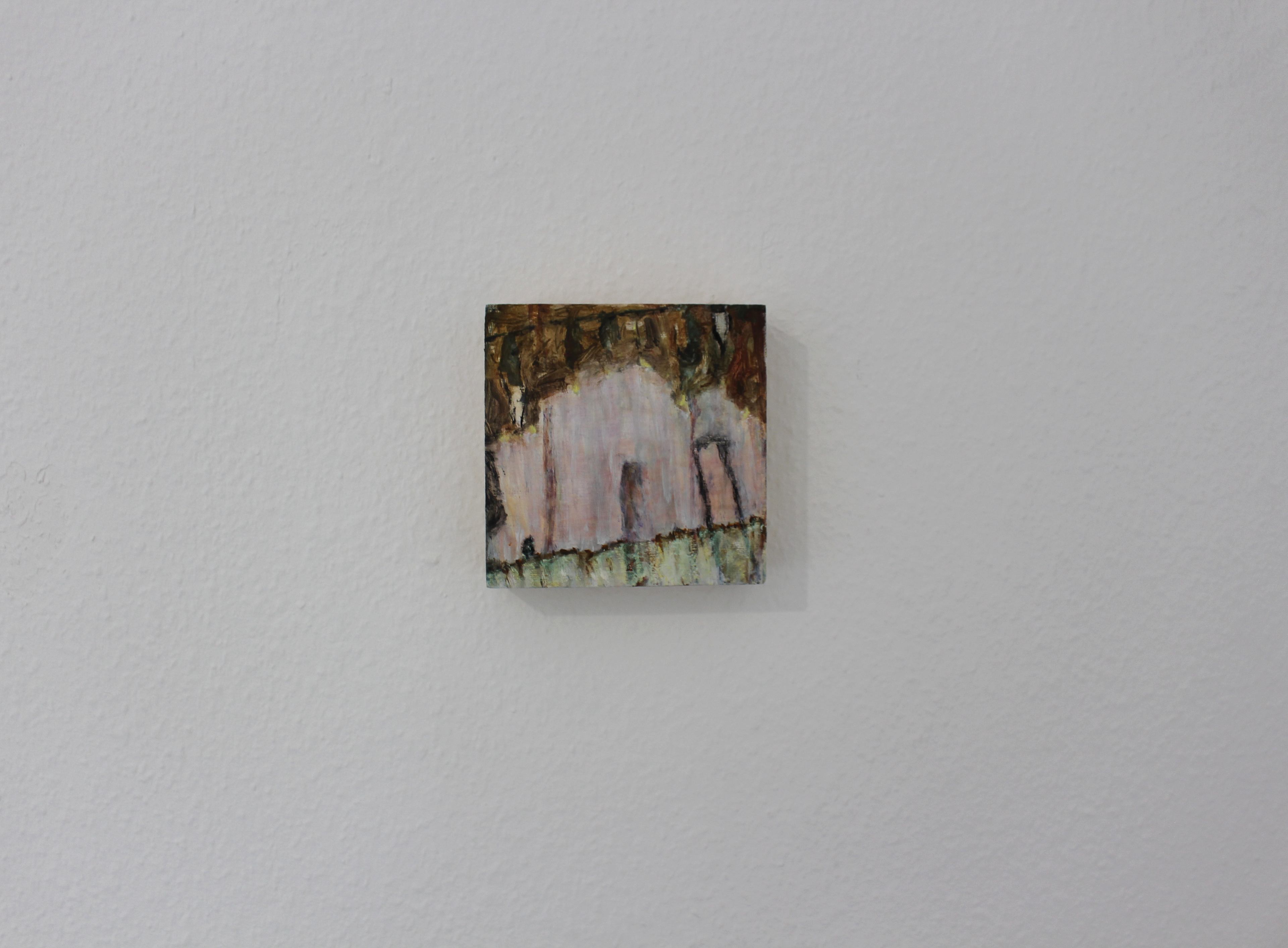 Yuecen Wang - "Amongst Mud-Field 7" - 2024 - mixed media on panel - 15 x 15 cm