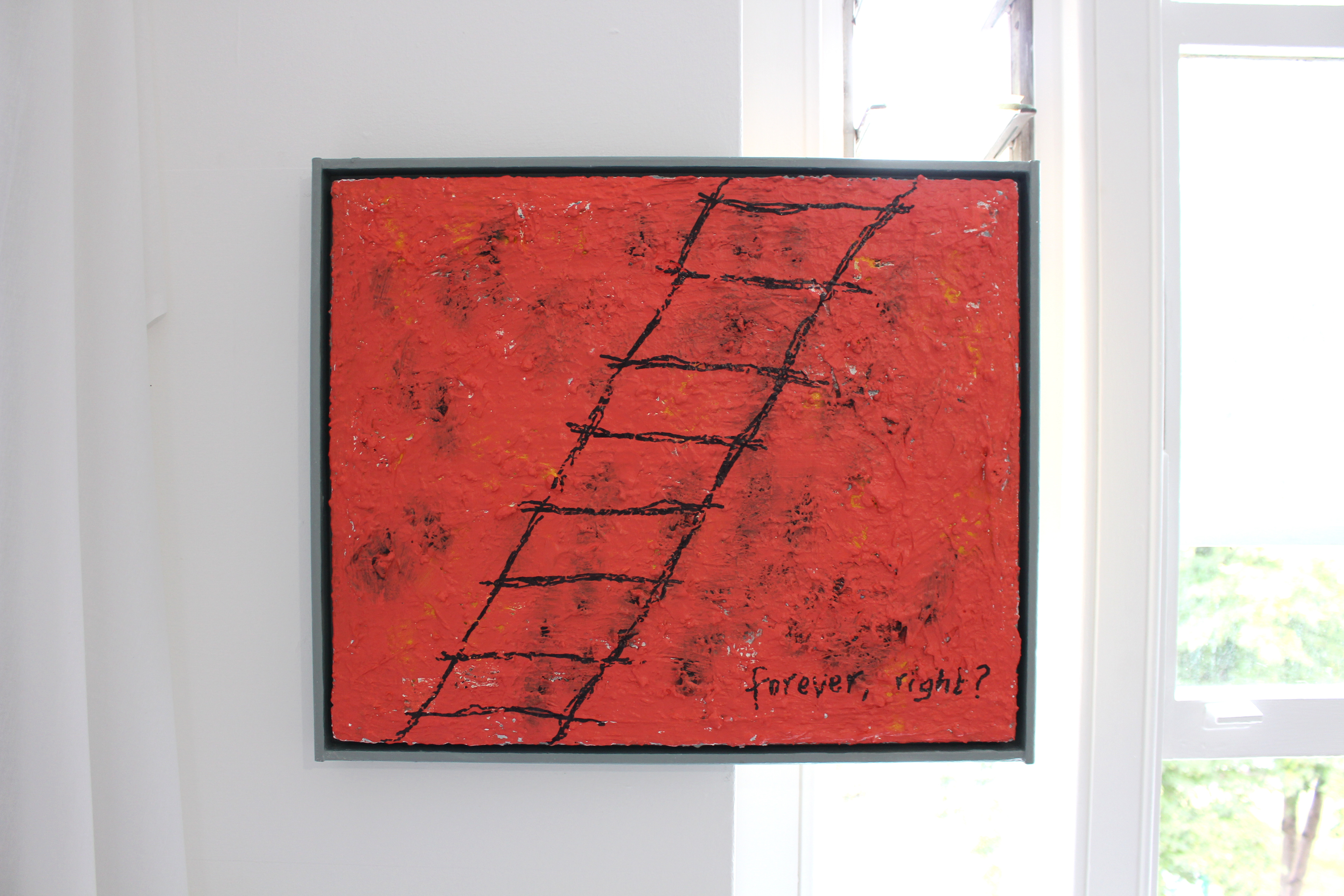 Nima Shafiani - "Forever Painting" - 2018-24 - oil, acrylic, ink on framed canvas-board - 49 x 59 cm