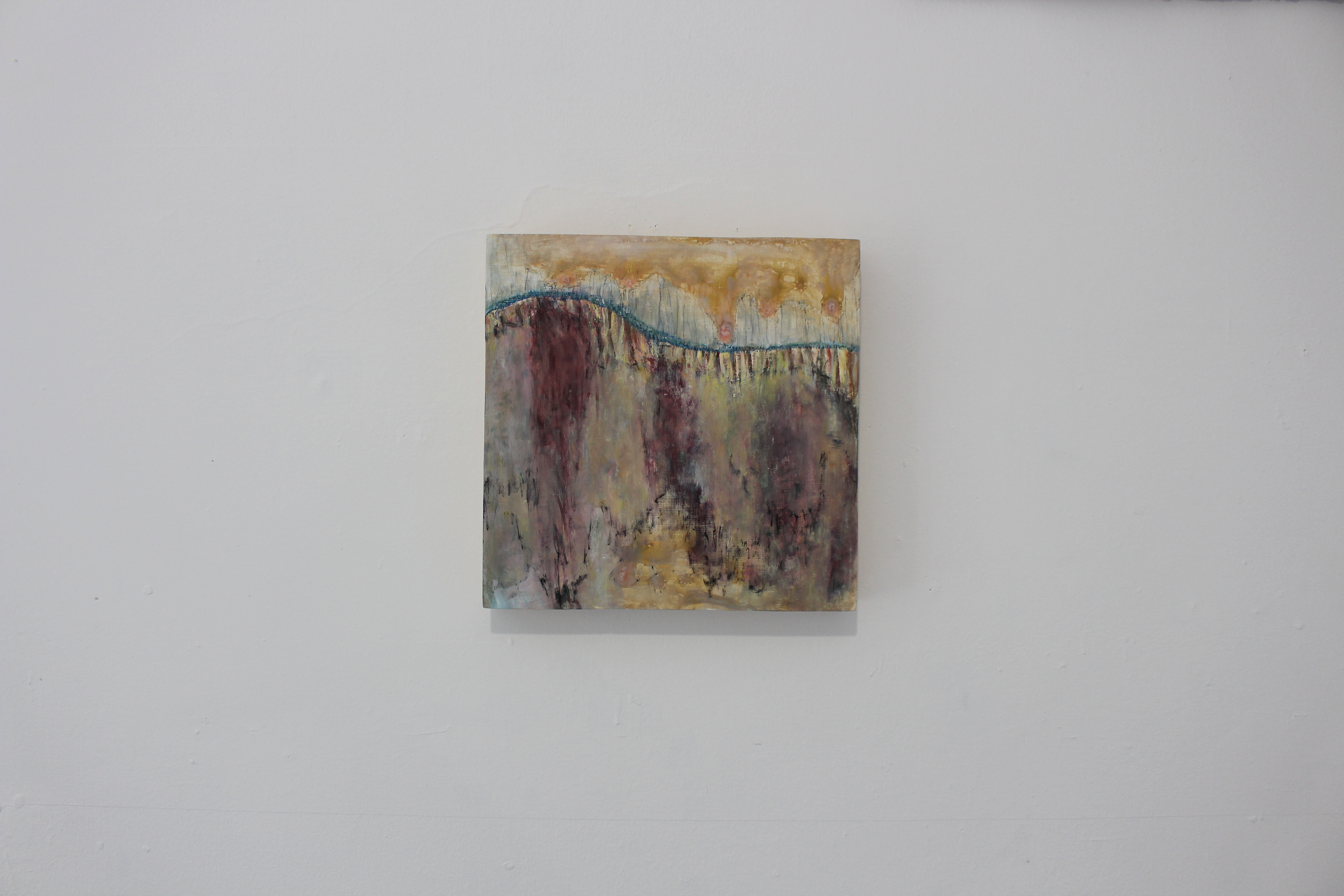 Yuecen Wang - "Mud-Field 15" - 2024 - mixed media on panel - 30 x 30 cm