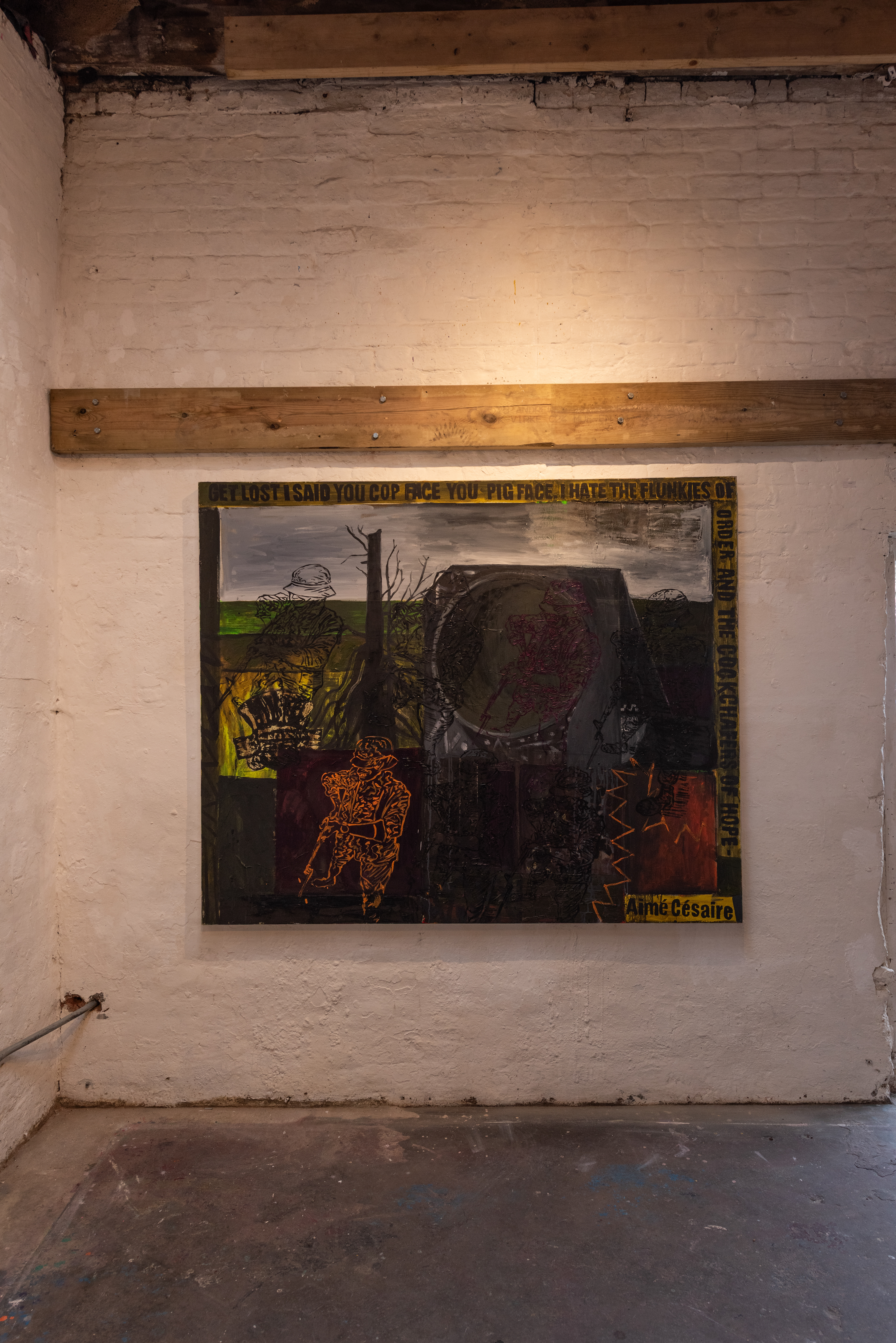 Ben Westley Clarke - Landscape - (2024) - Oil and Screenprint on Canvas -  140 x 170 cm