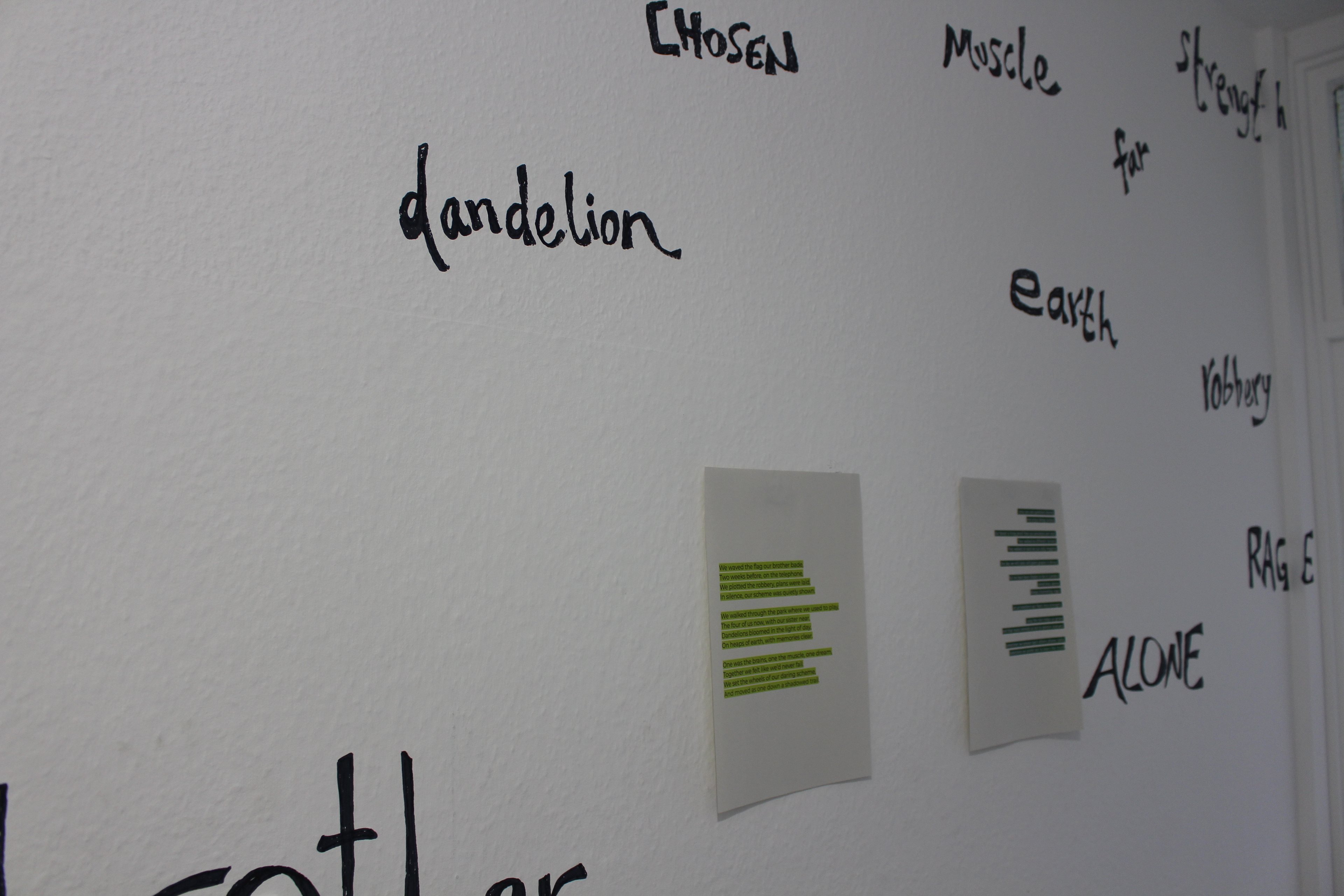 Daniel Shafiani & Nima Shafiani - "10 words" - 2024 - ink on paper & wall installation - (detail) 