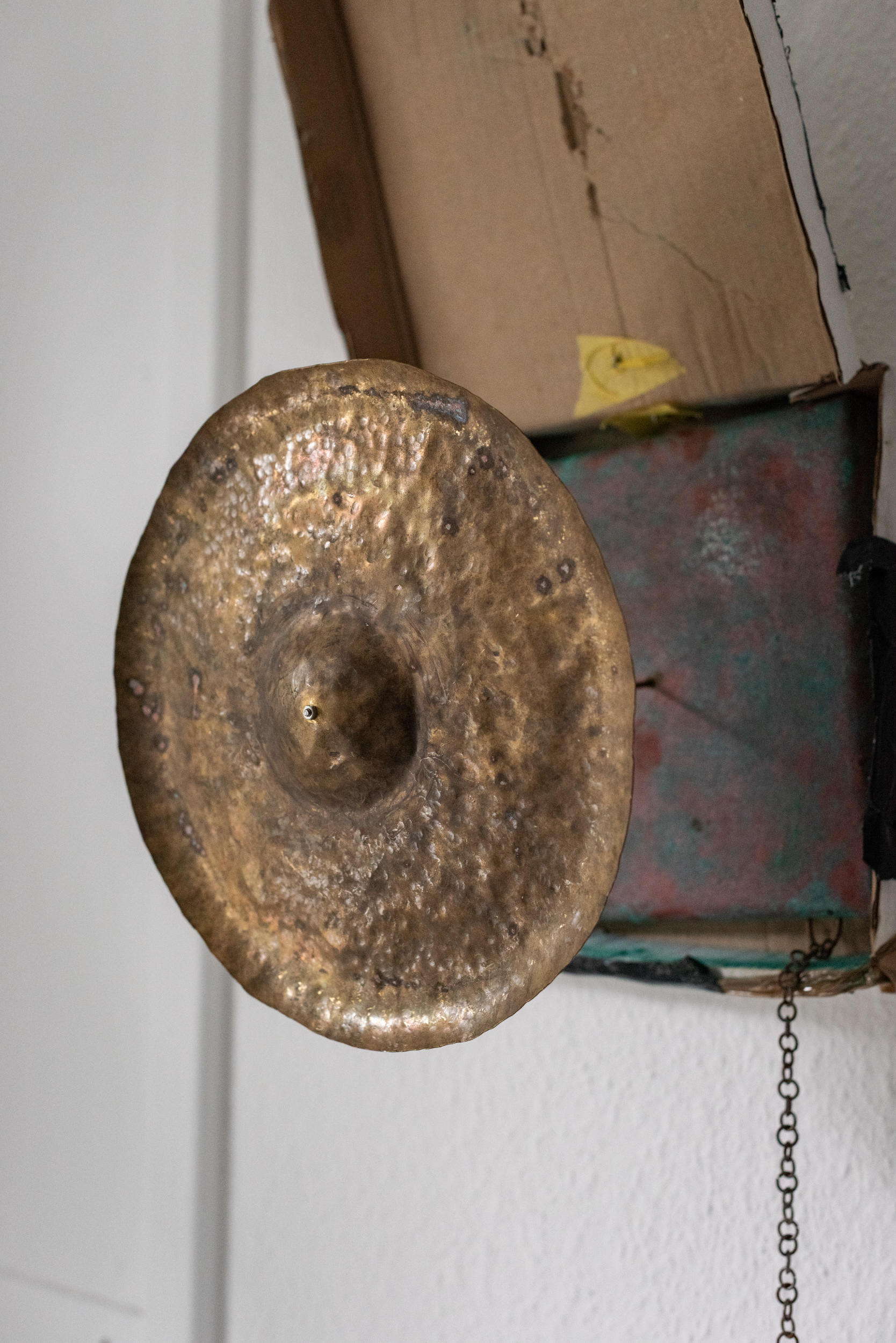 Bodie Stanley - Dryad's Saddle - 2025 - steel, brass, copper, wood, cardboard - 27 x 27 x 25 cm