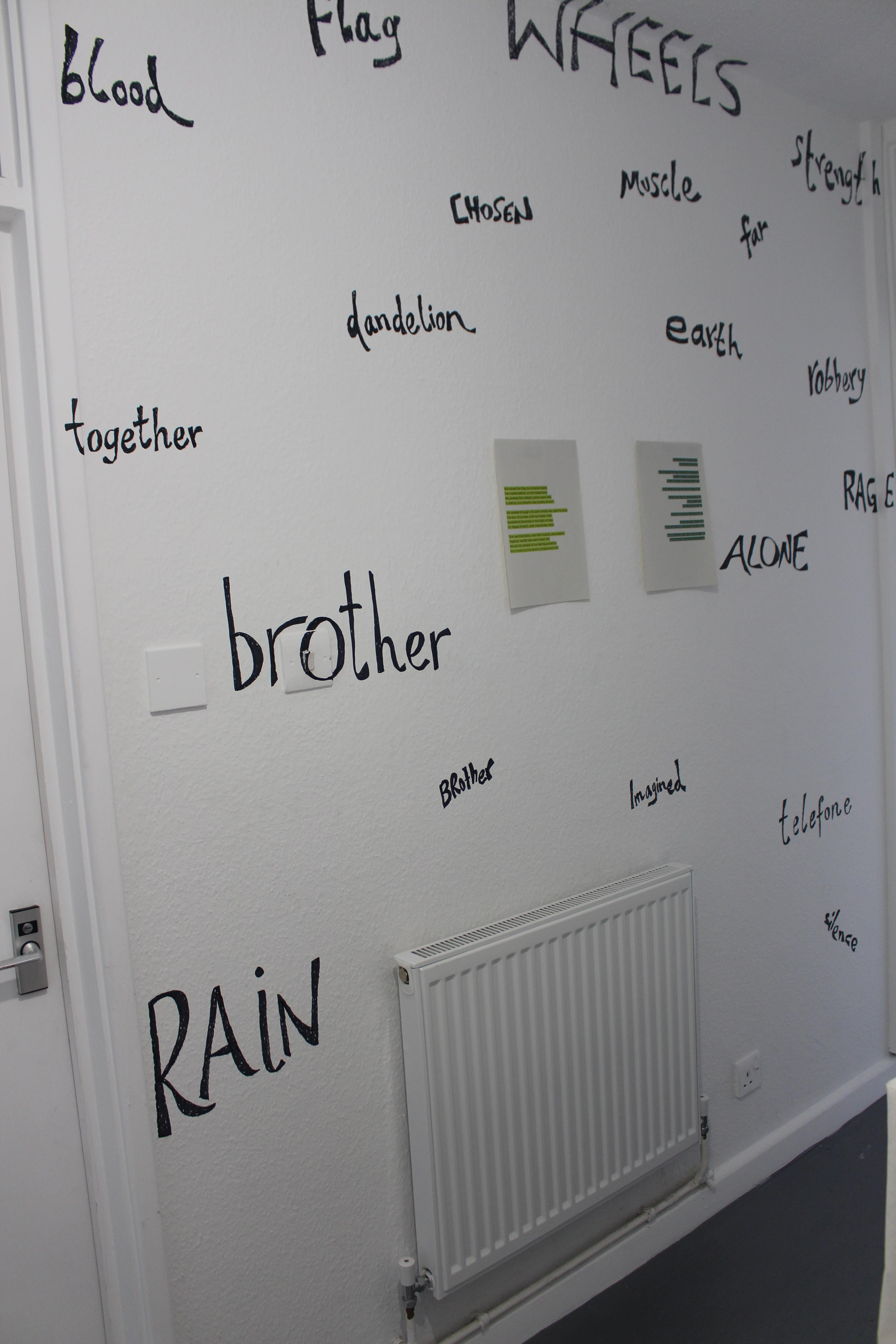 Daniel Shafiani & Nima Shafiani - "10 words" - 2024 - ink on paper & wall installation - (detail)
