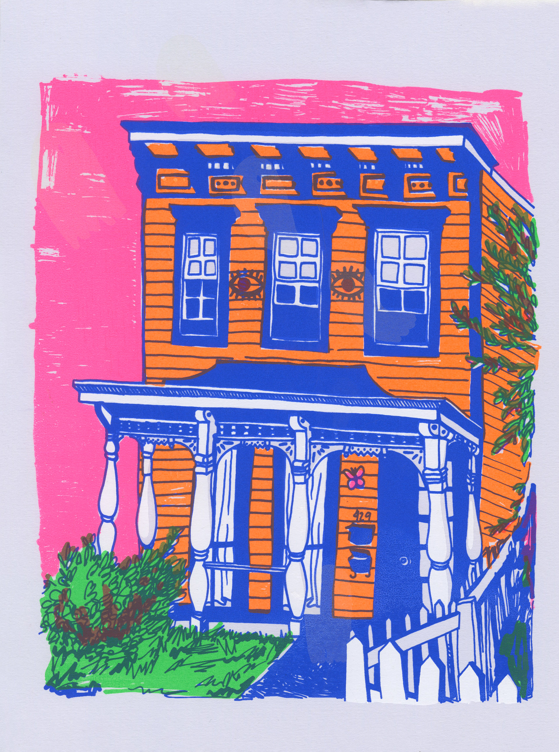"House", screenprint.