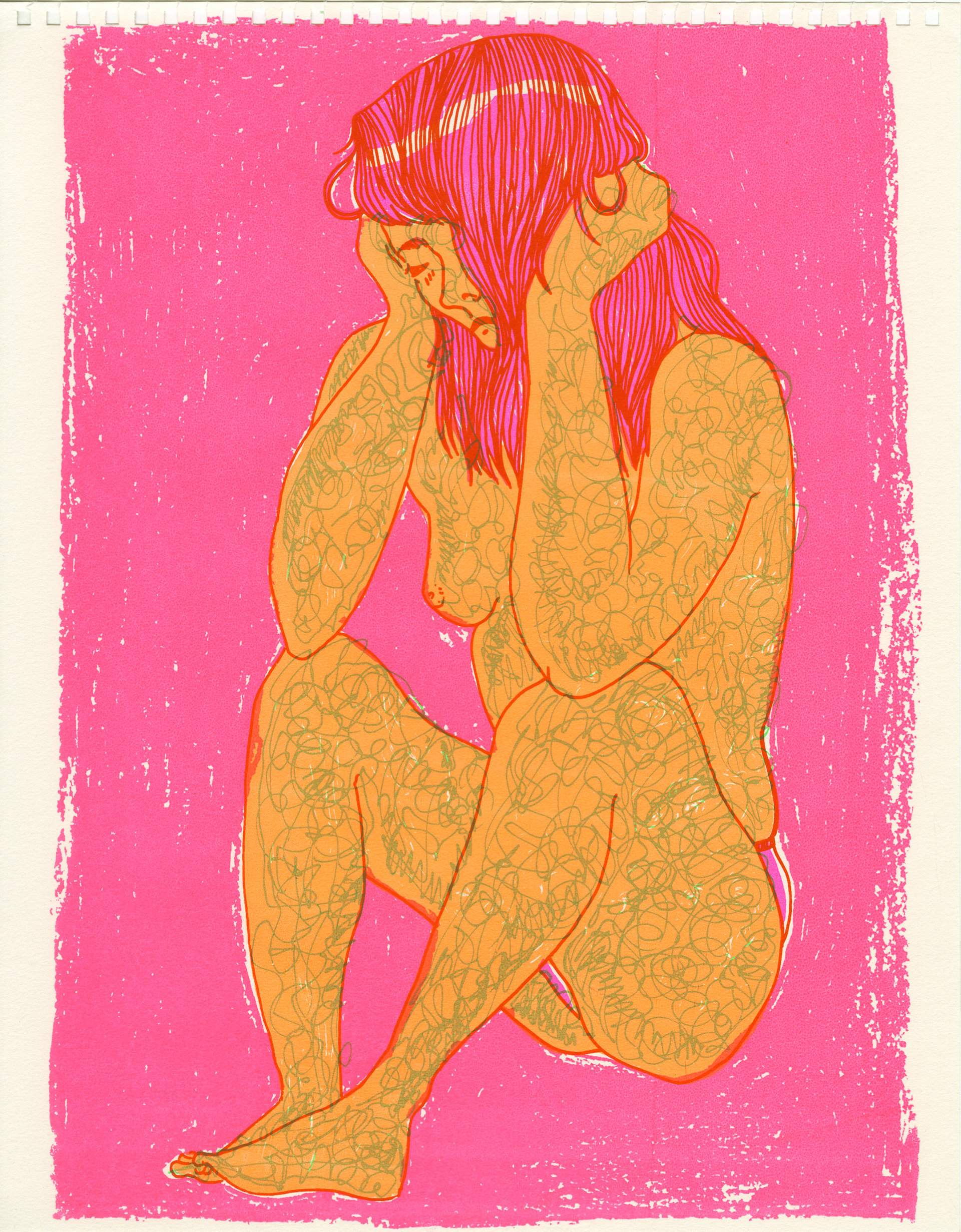 "Sulk", screenprint.