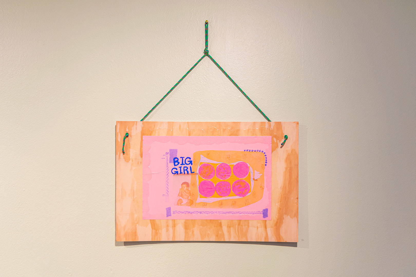 Big Girl. Risograph print, plywood, paracord.