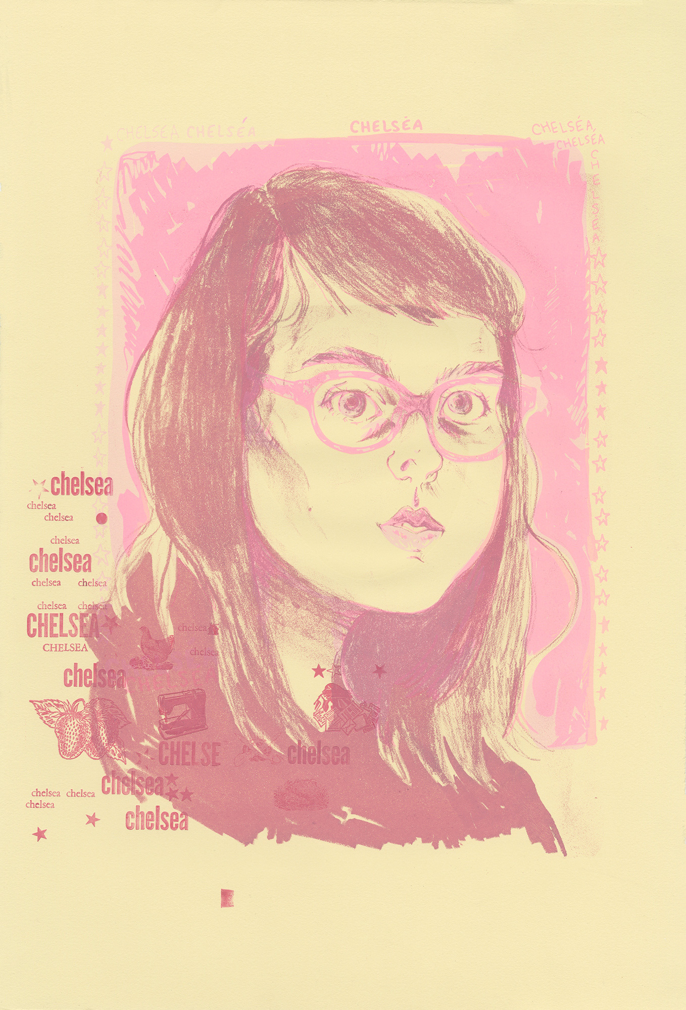 2018, stone lithograph, screenprint, and letterpress.