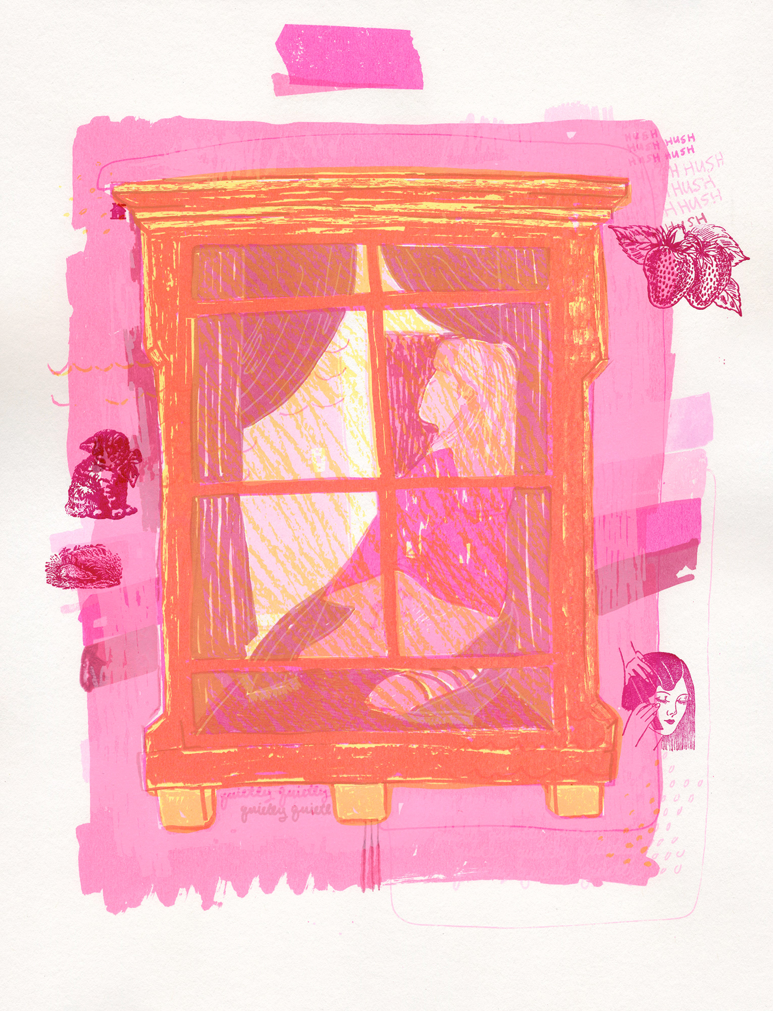 "Window", screenprint, letterpress.