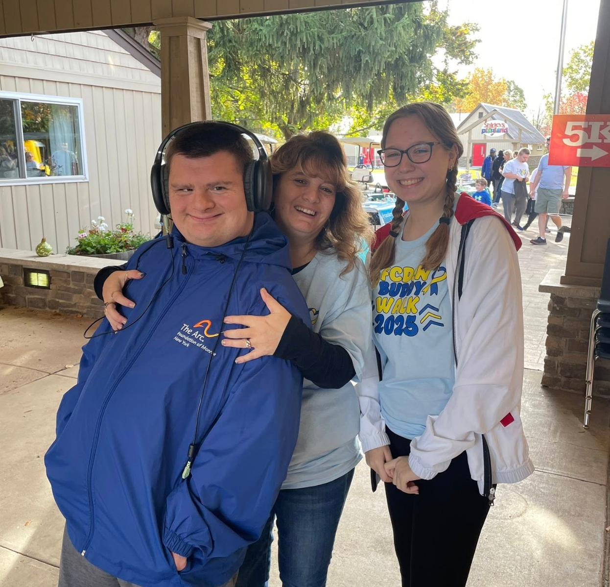 My brother, mom and I at the 2025 Buddy Walk