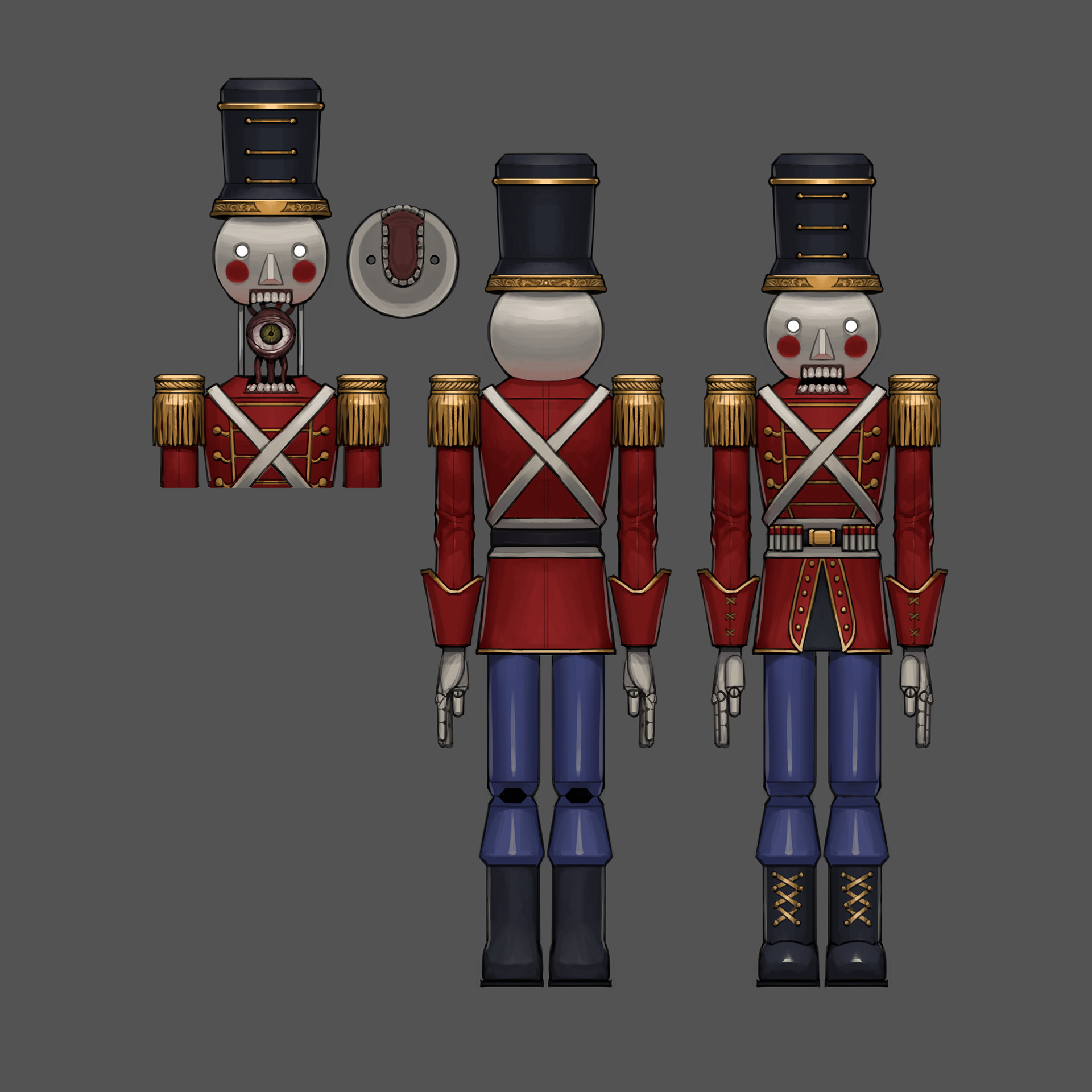Concept art for fan-created HD Nutcracker from Lethal Company