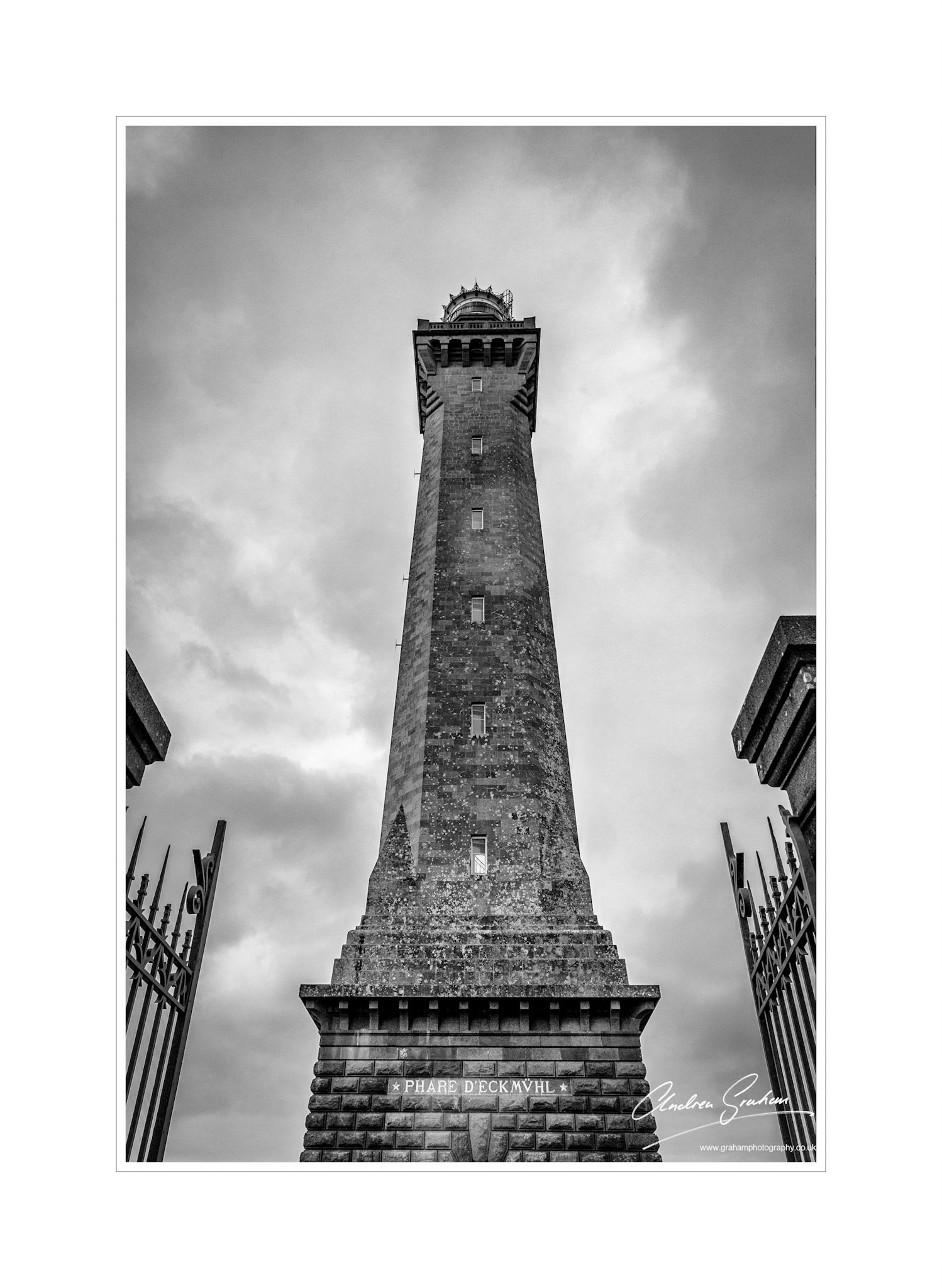 The rather austere Eckmuhl Lighthouse, in Penmarch