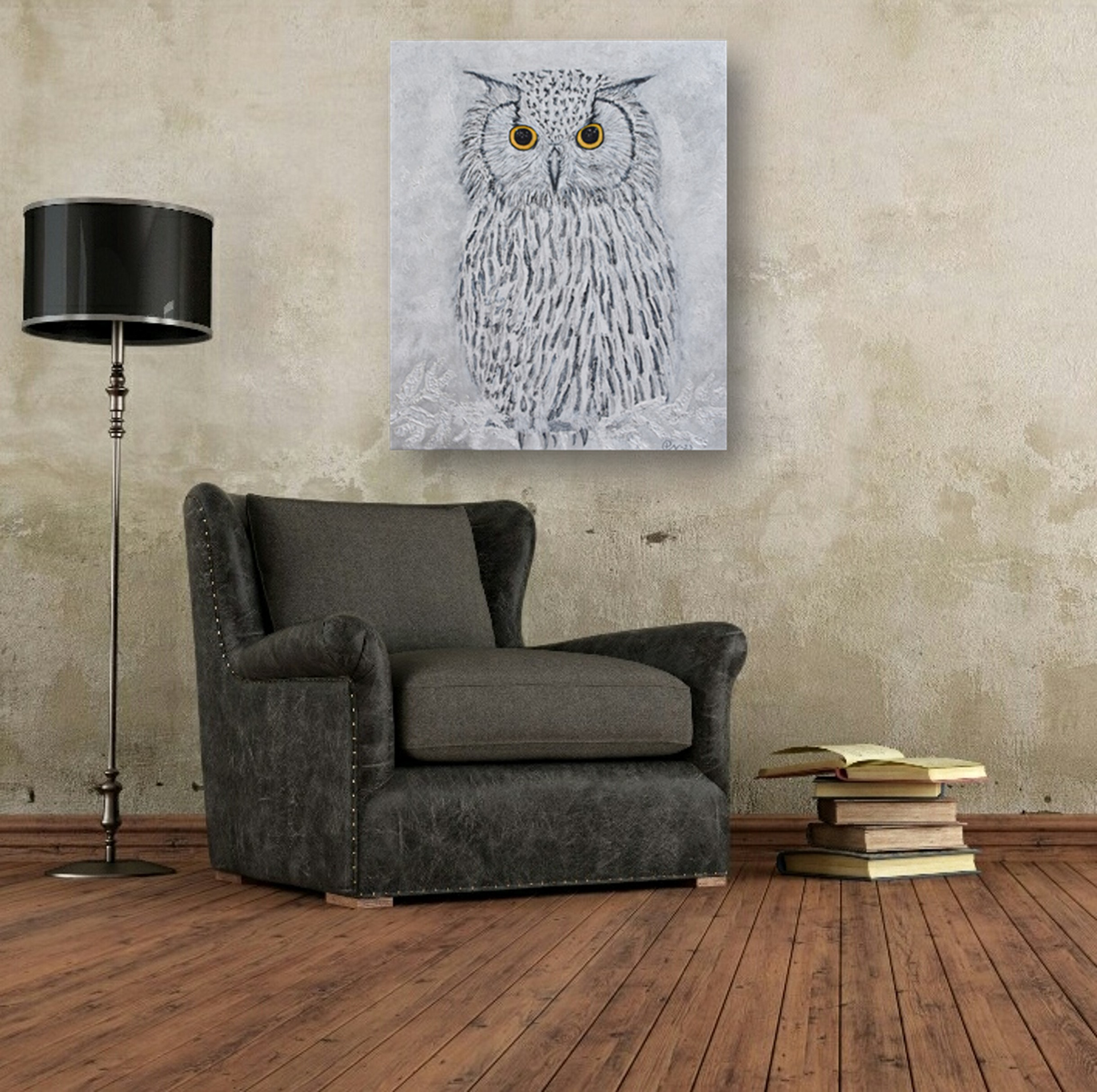 Owl`s Gaze 60x50 cm