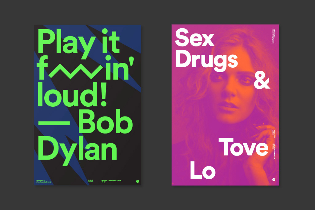 Materiales de marca de Spotify. Foto cortesía de COLLINS.