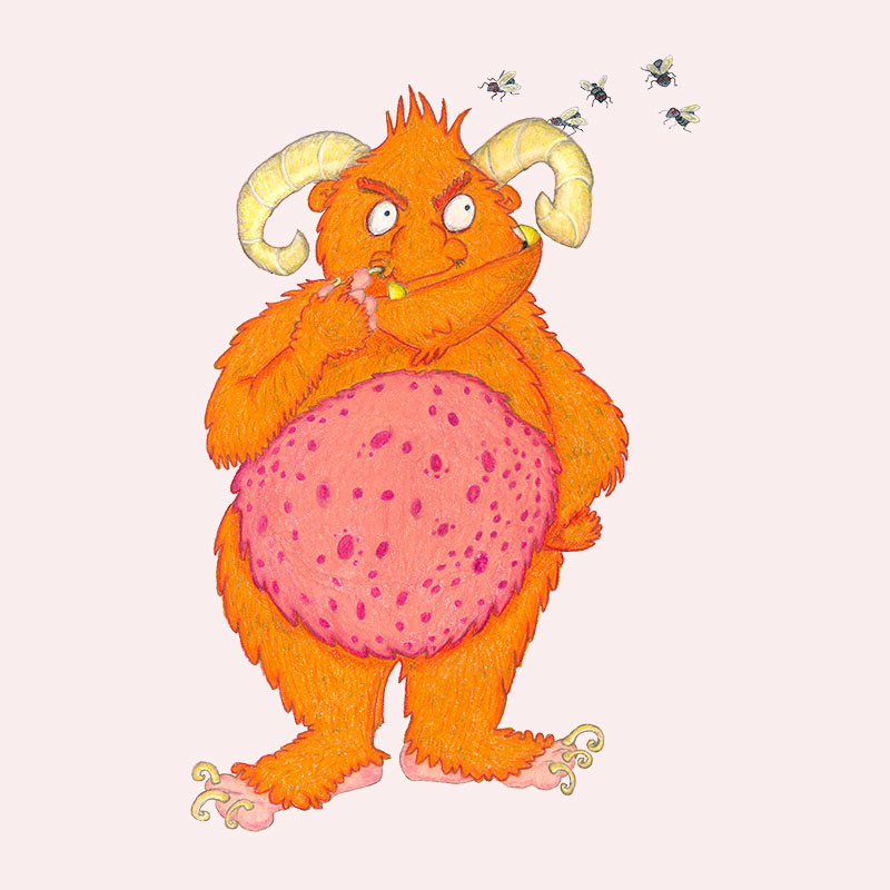 Colour drawing of designed monster