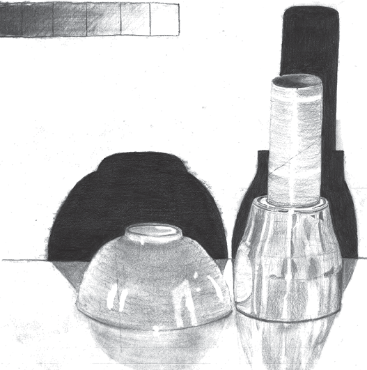 Crosshatching of light and shadows