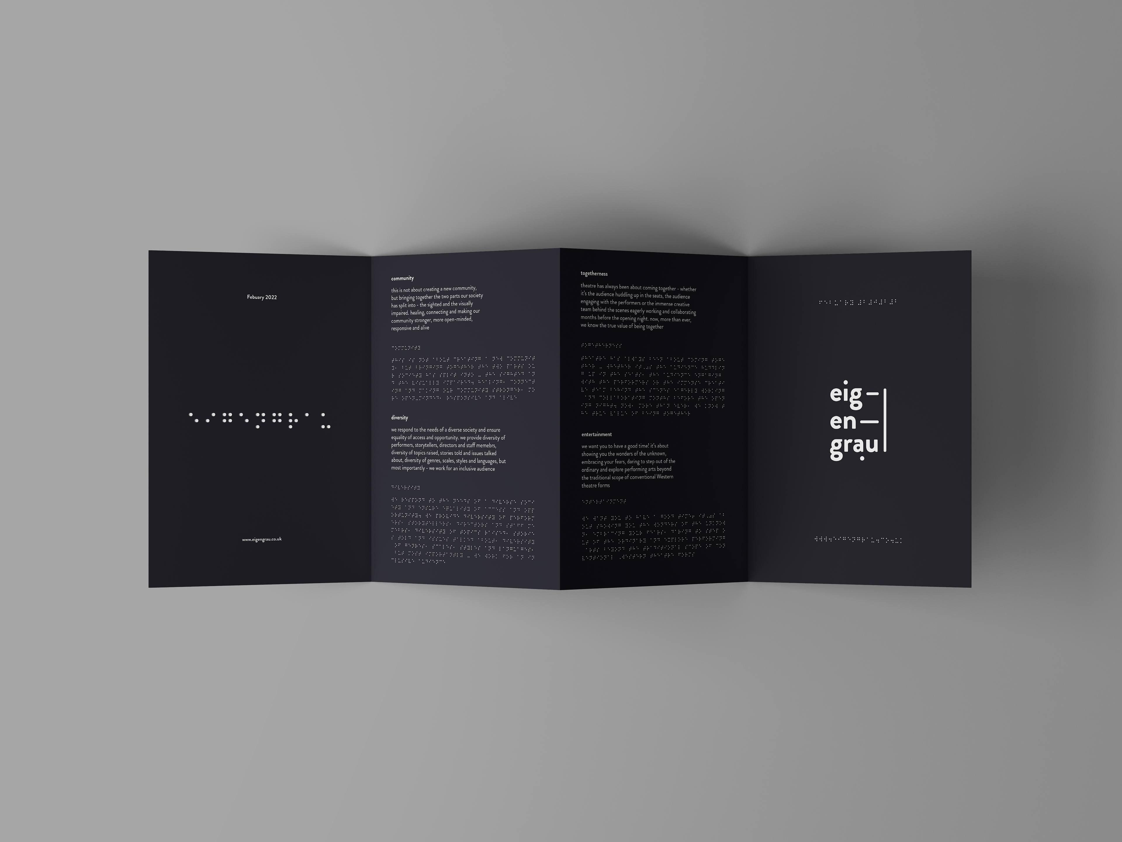 eigengrau - brochure for a theatre concept