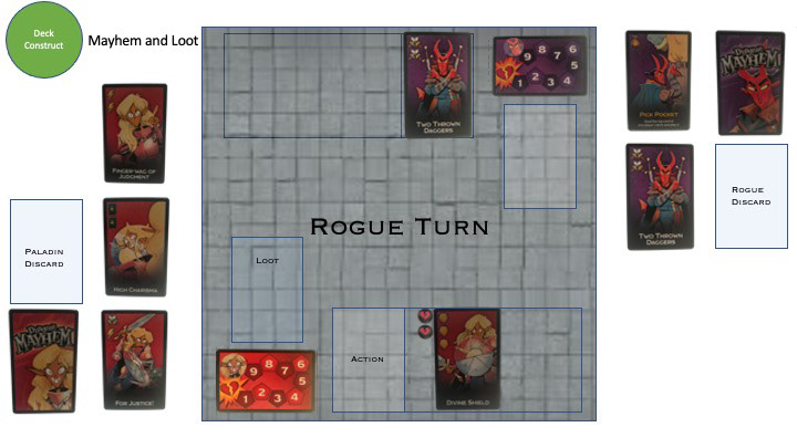 Rogue plays a card to defend