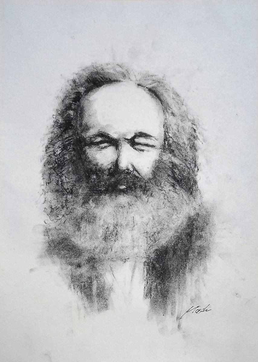 Capital man - charcoal drawing by artist Vitaliy Mashchenko