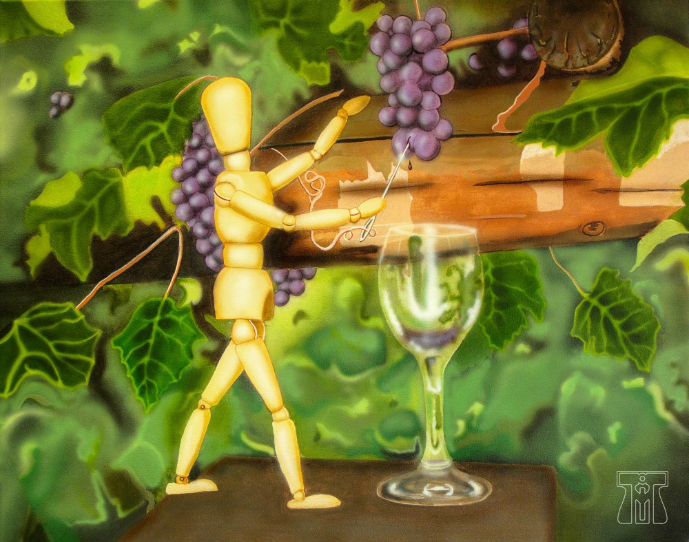 Woodn't Wine - acrylic on canvas