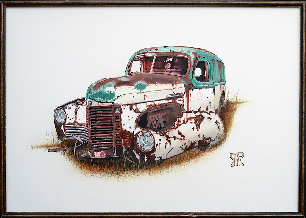 Two Flies and a Walnut - 20' x 14" Acrylic on Board