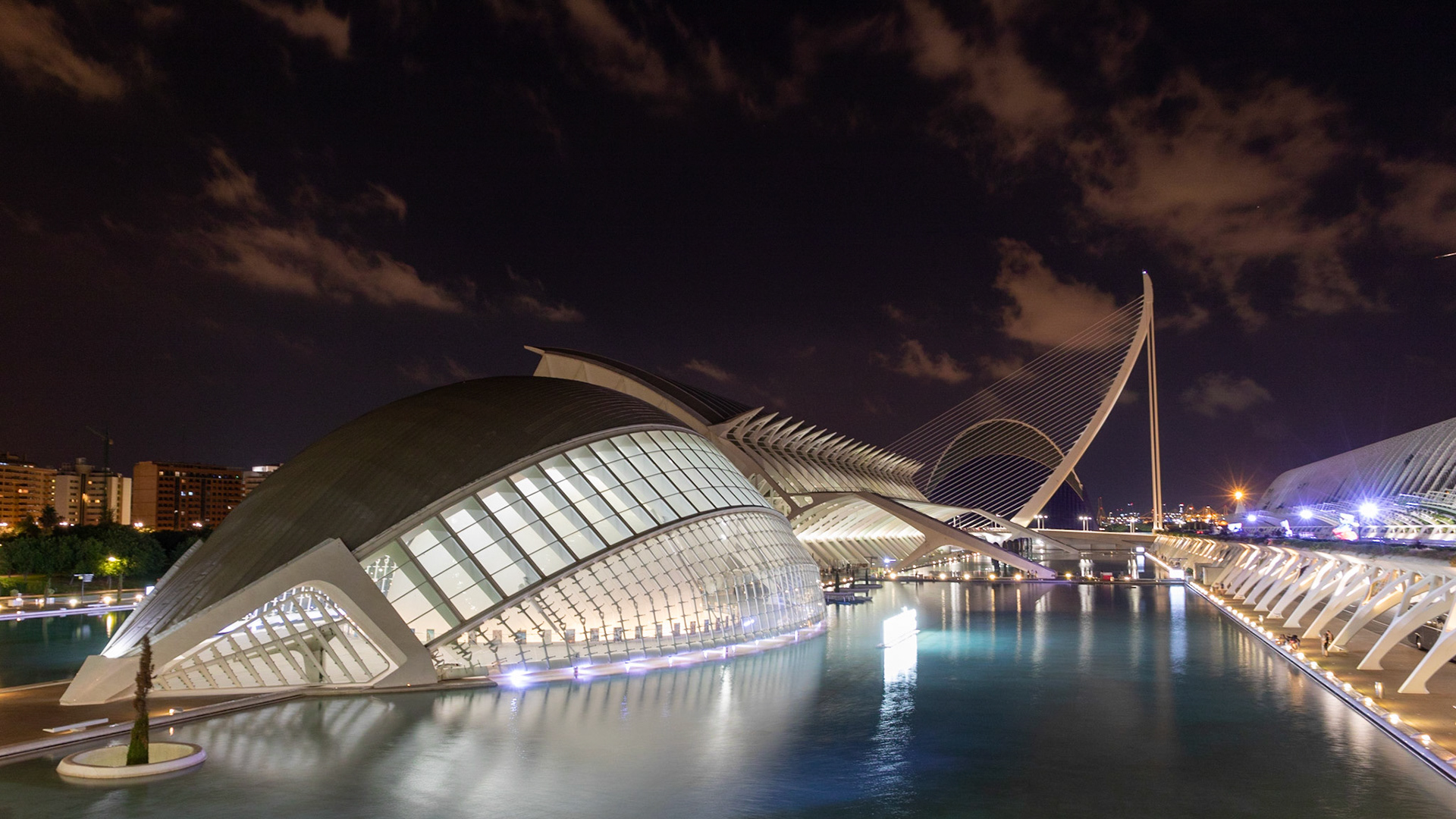 Ciudad de las Artes y Ciencias bij avond