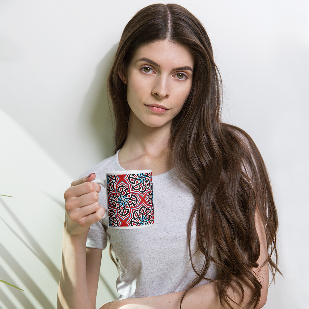 White glossy mugs