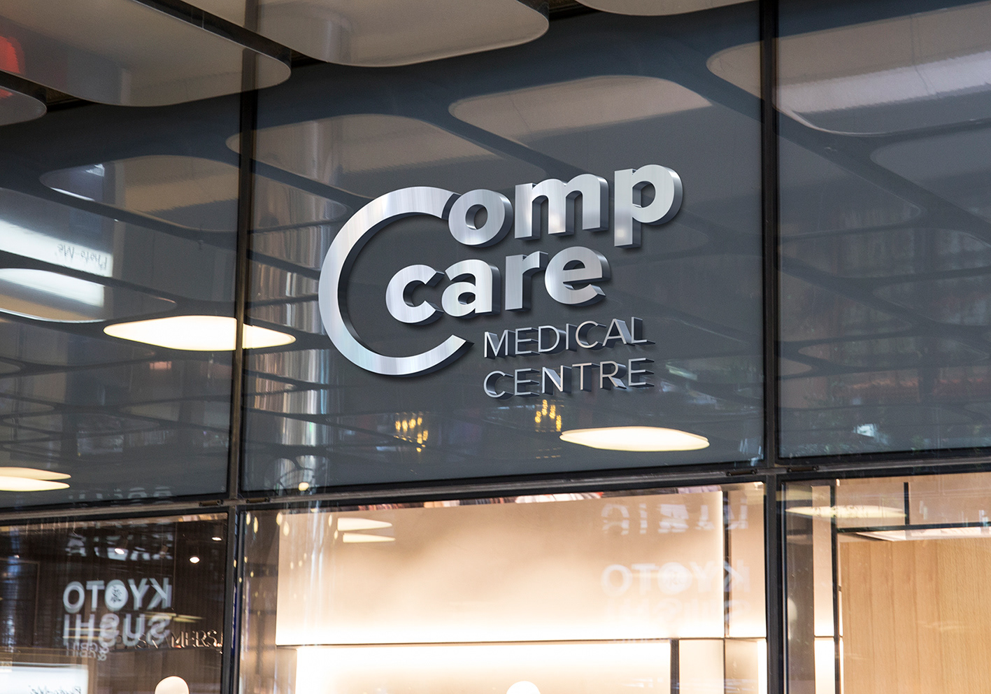 Logo design in signage mock-up