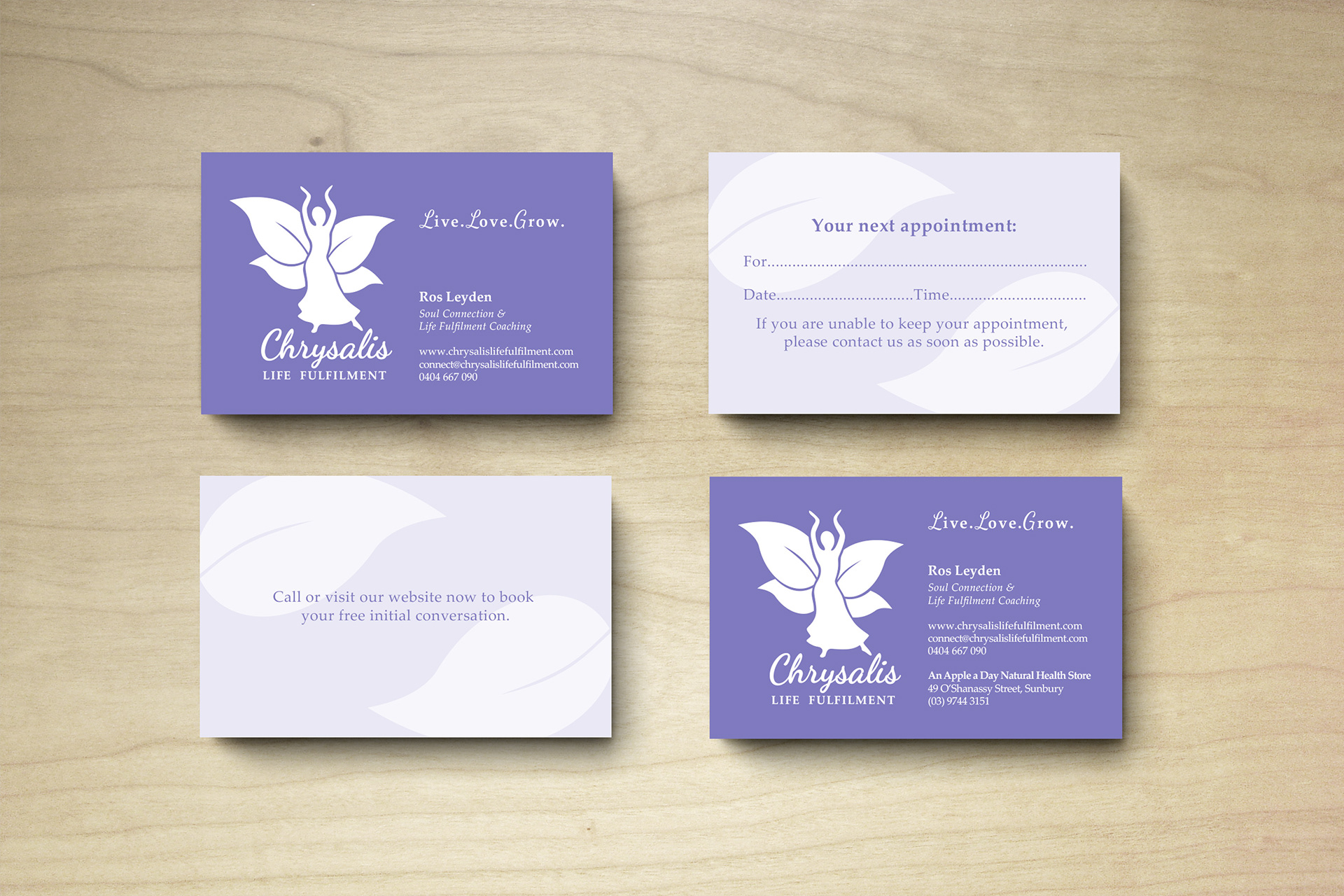 Business card designs.