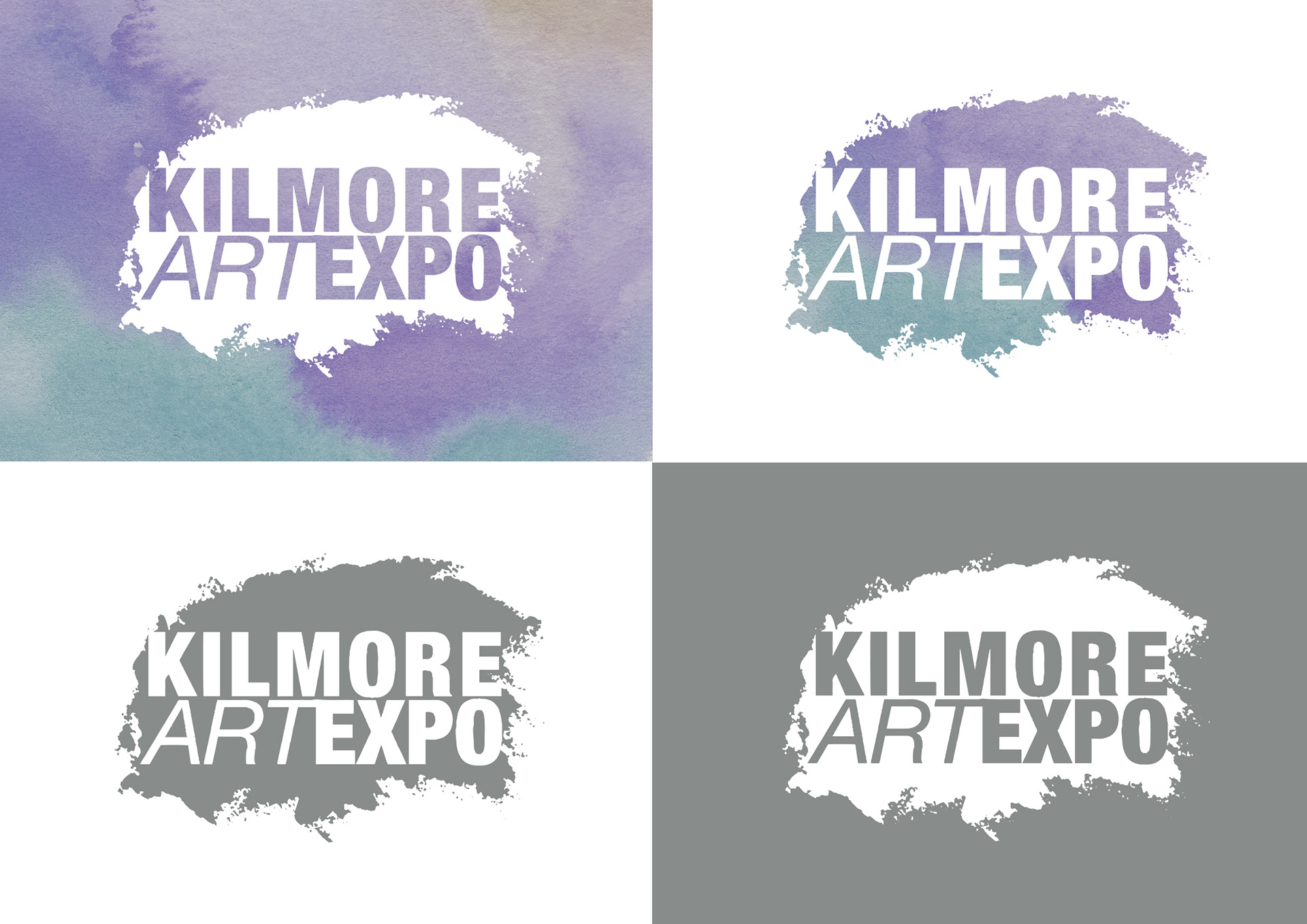 Colour versions and white versions of logo design.