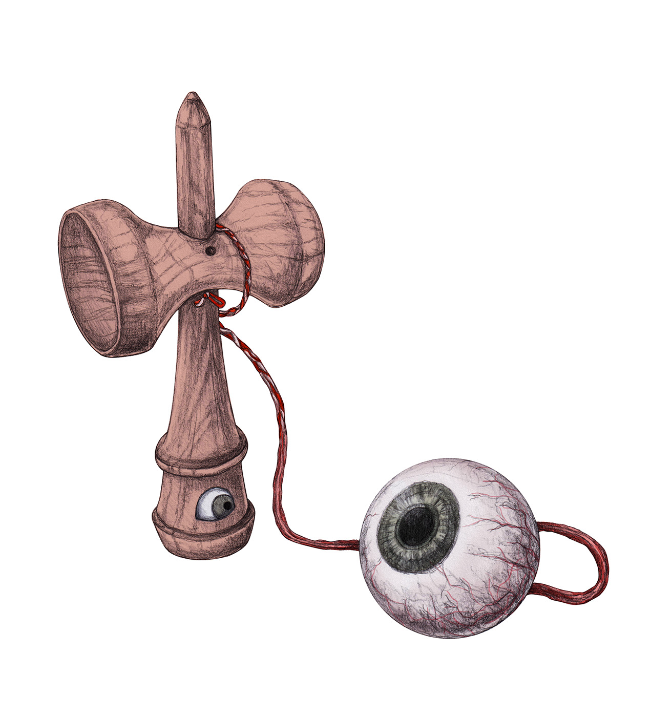 kendama with eyeball attached