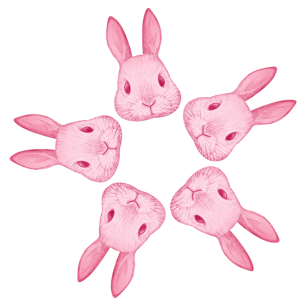sakura shaped pink rabbits