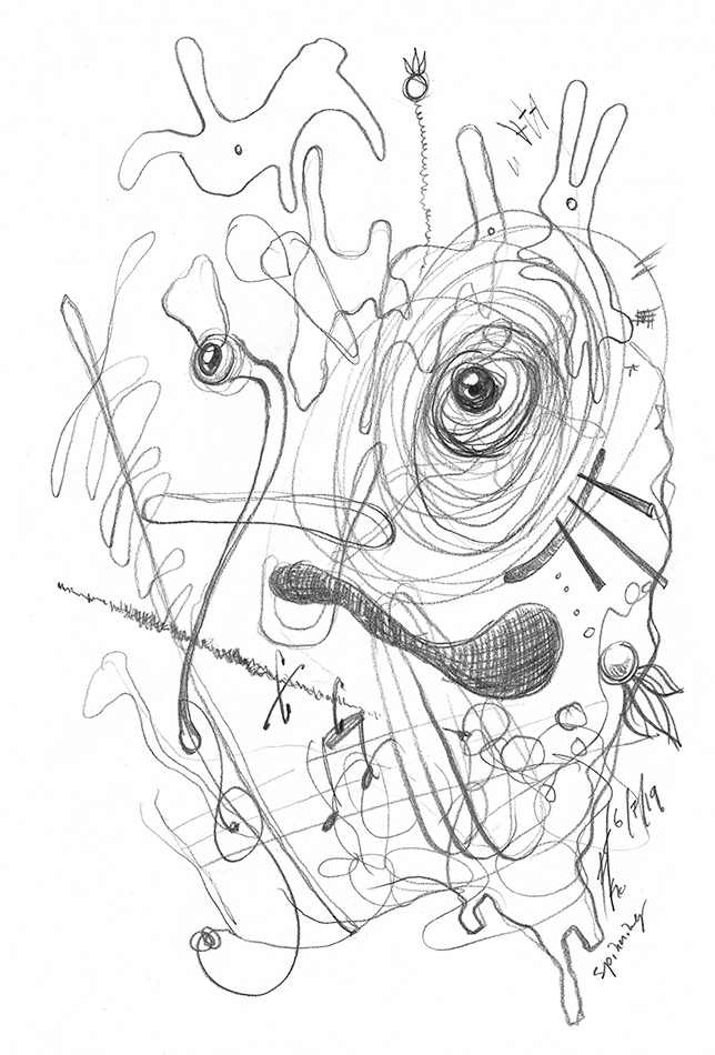 abstract shapes forming a face