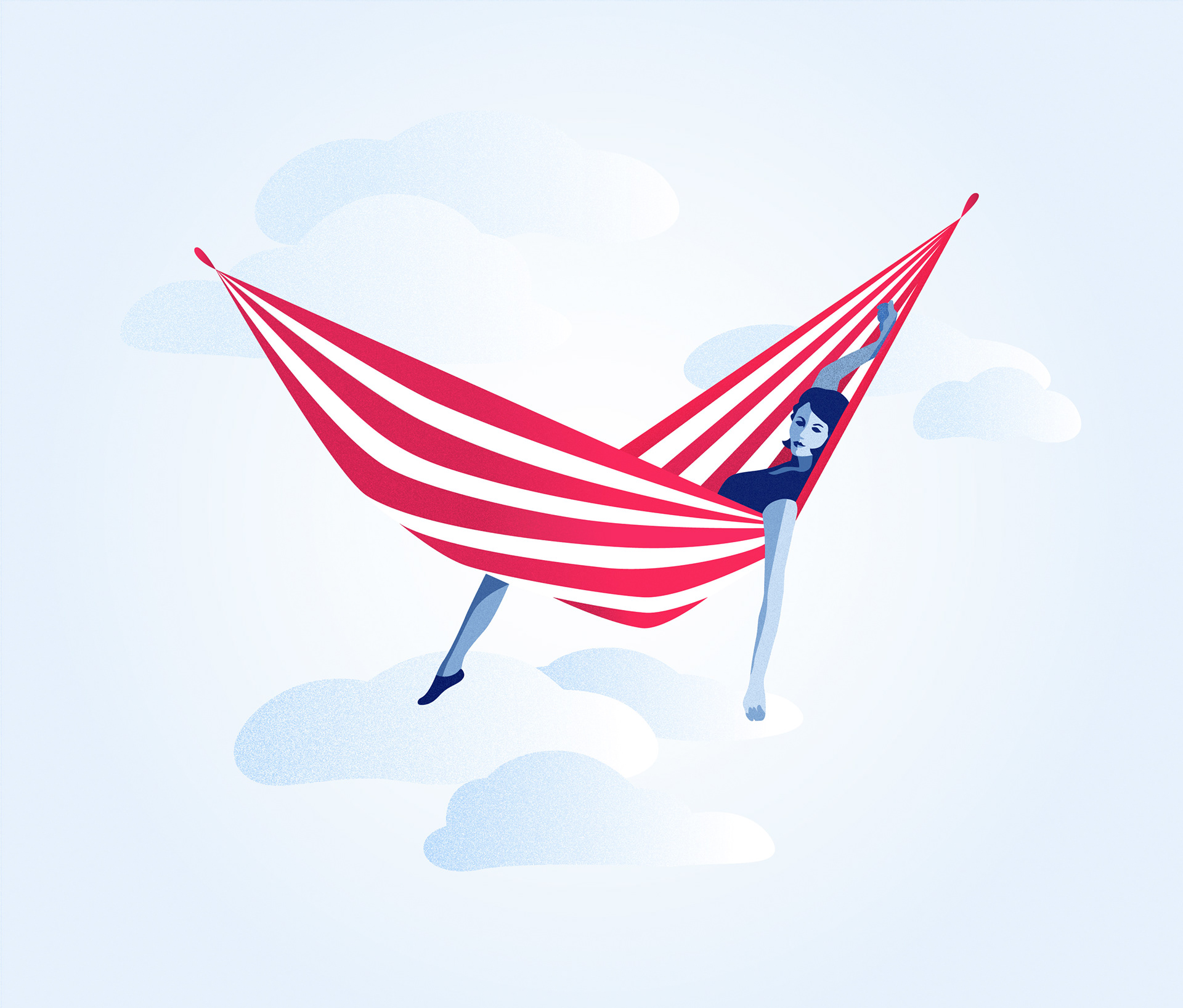 Hammock girl illustration