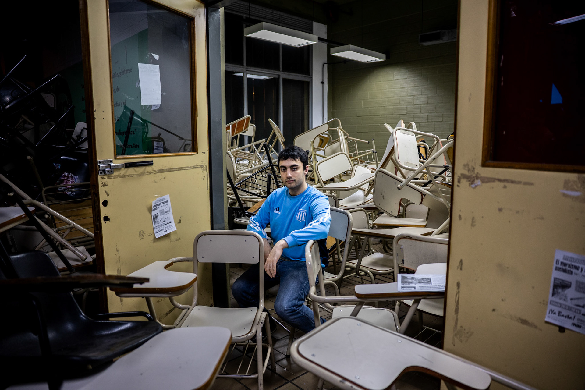 History student Tato Rodríguez during the occupation of the Faculty of Philosophy and Letters at the University of Buenos Aires | Buenos Aires, 2024.
