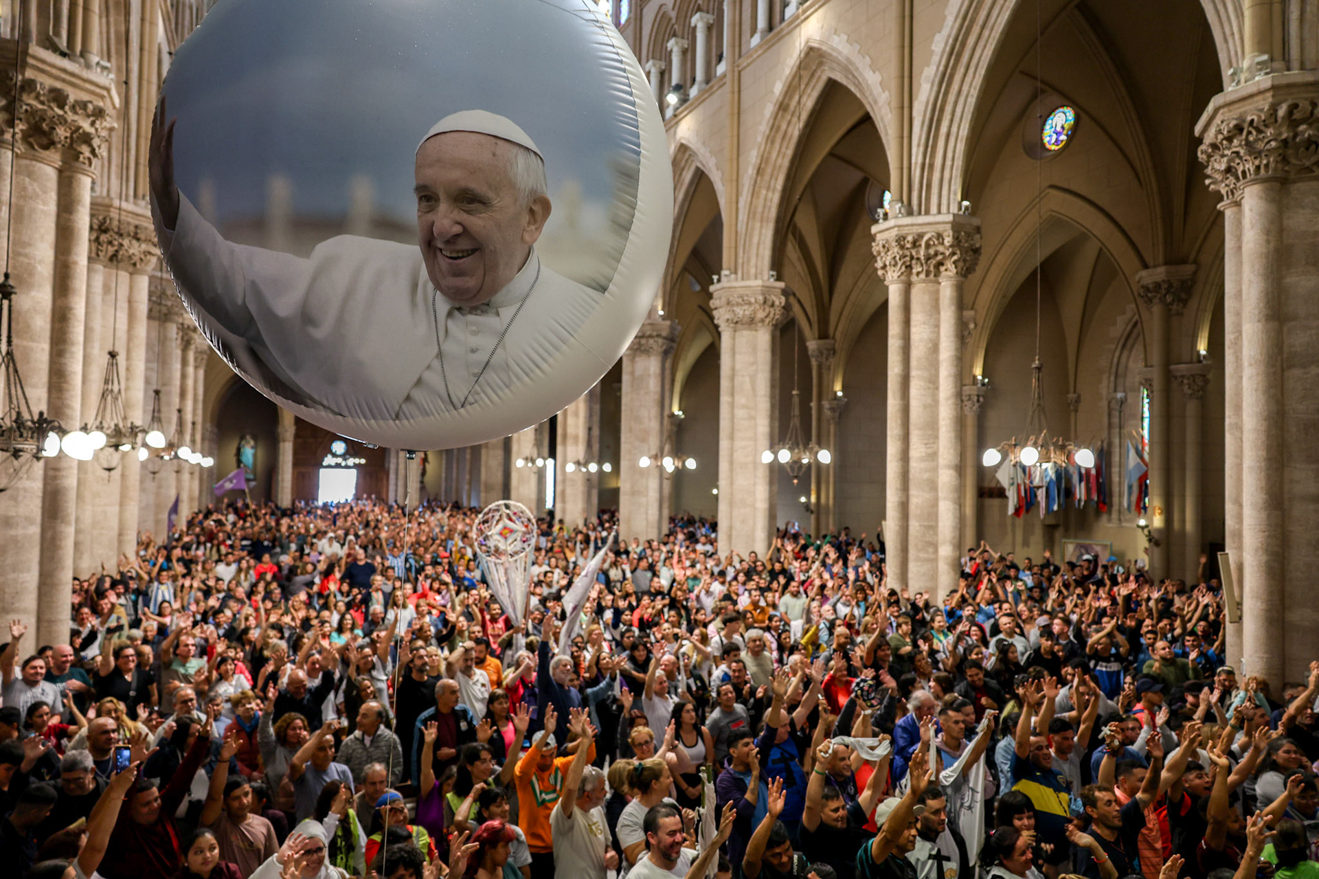 A Mass is held at the Basilica of Our Lady of Luján praying for the health of Pope Francis | Luján, Argentina, 2025.