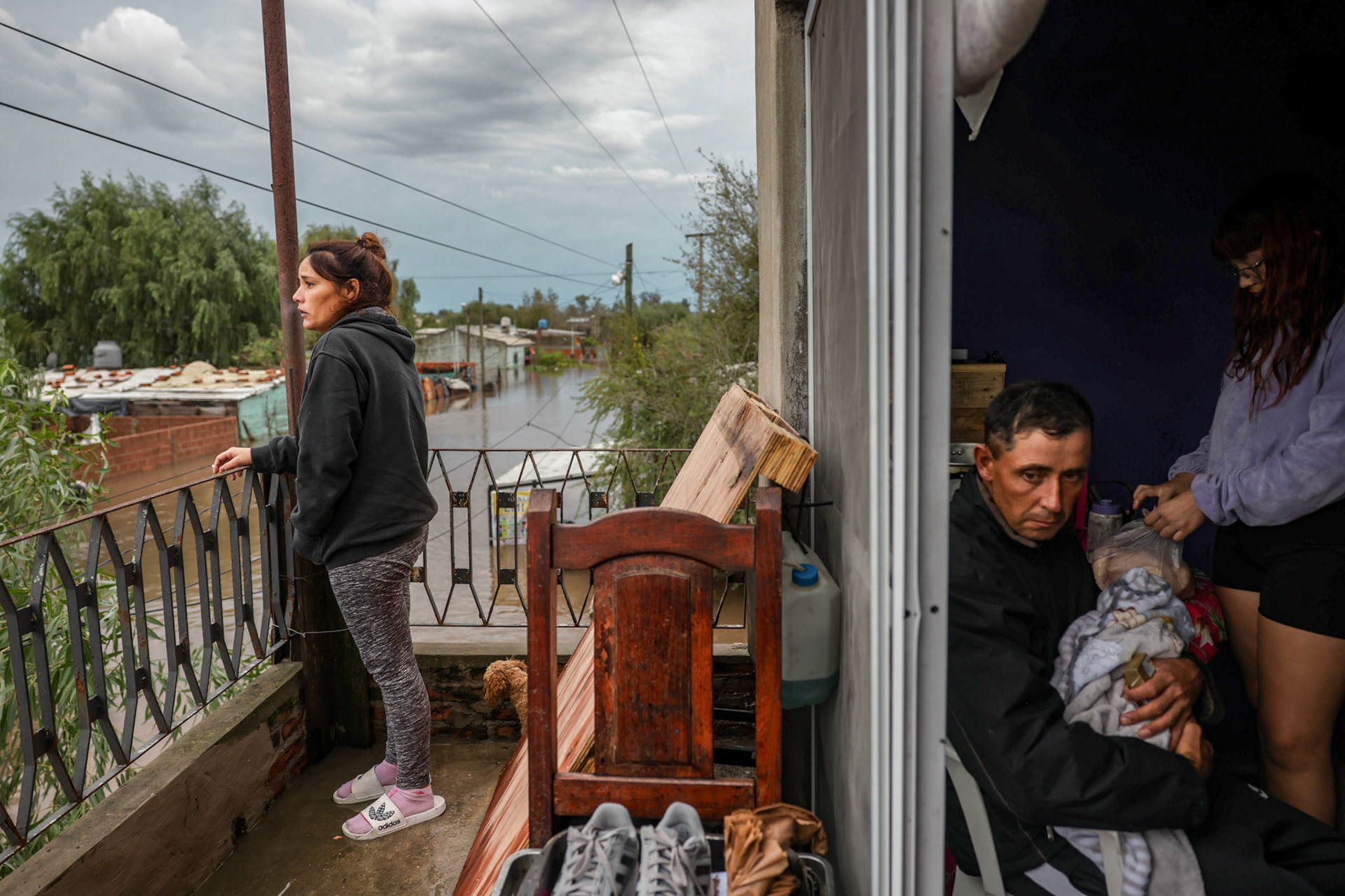 Floodwaters inundate streets and homes following severe storms in Campana | Buenos Aires, 2025.